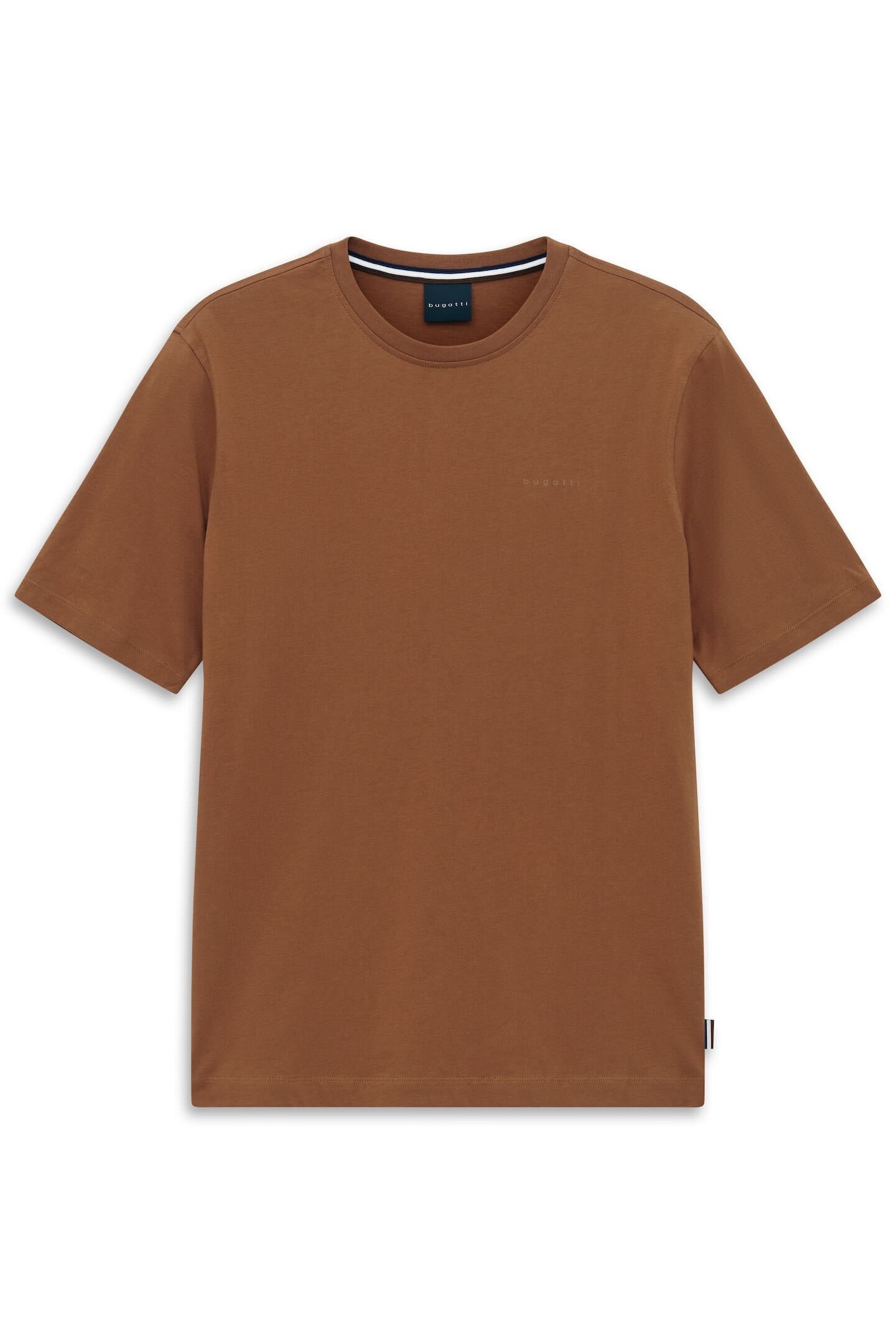 bugatti T-Shirt »Basic« aus Baumwolle Modern Fit Rundhals