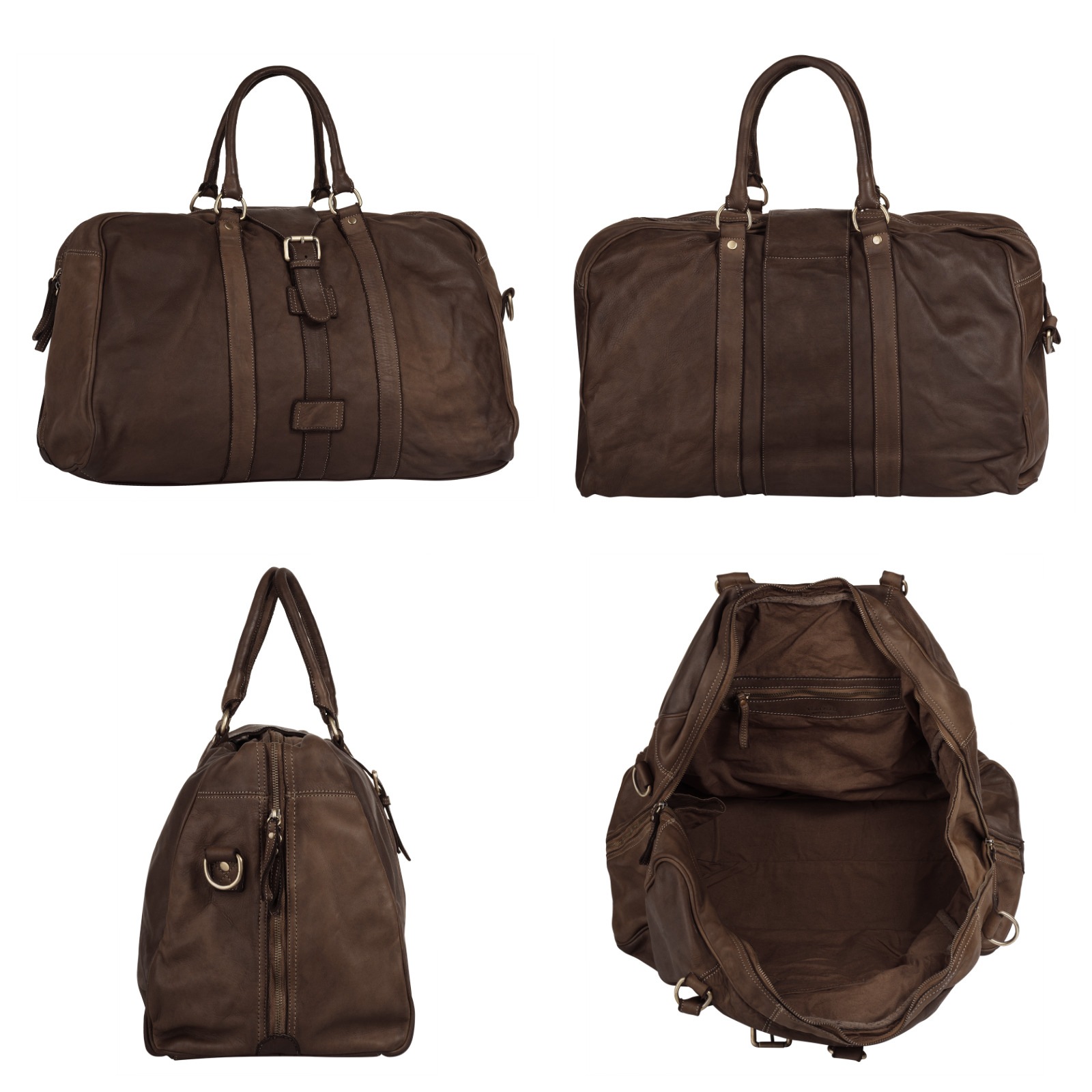 forty° Reisetasche, echt Leder, Made in Italy