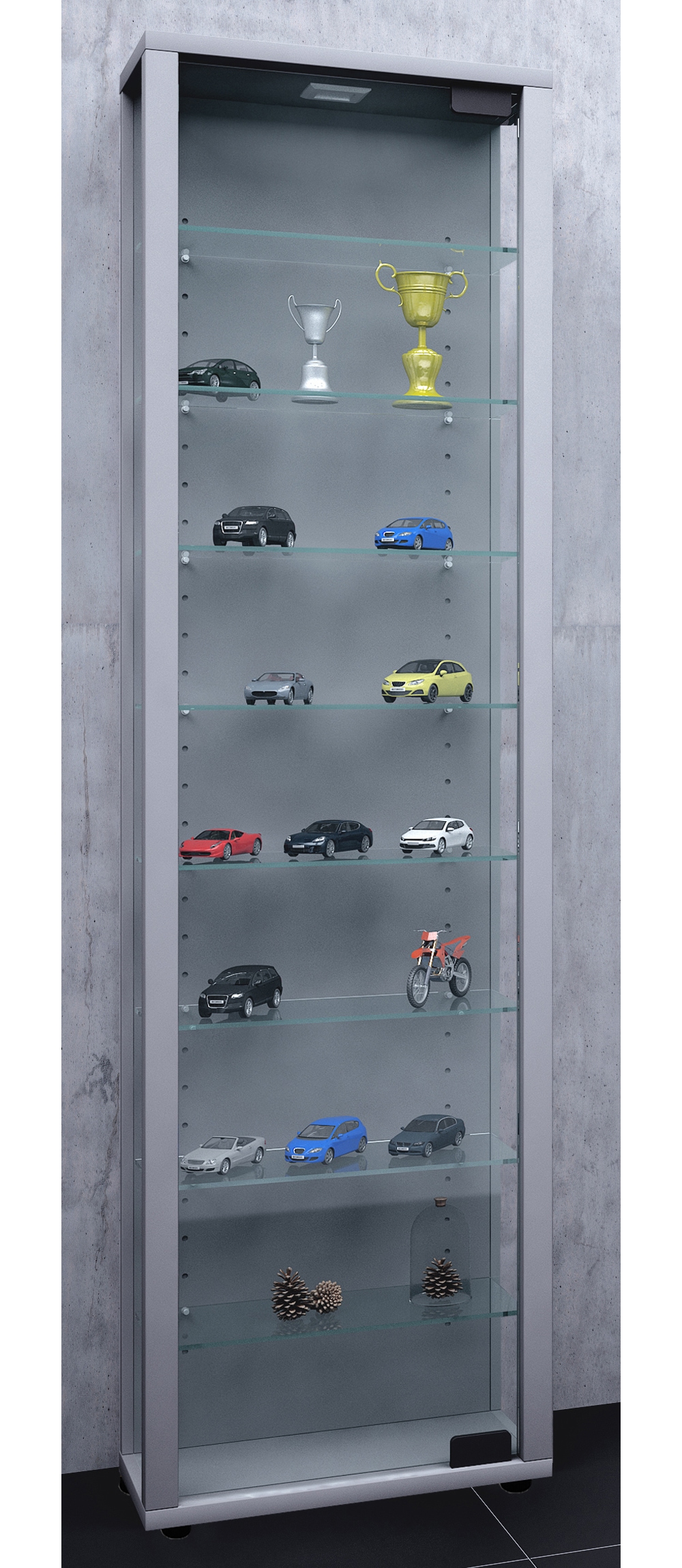 VCM Standvitrine »Holz Glas Stand Vitrine Sammelvitrine Edana Maxi«