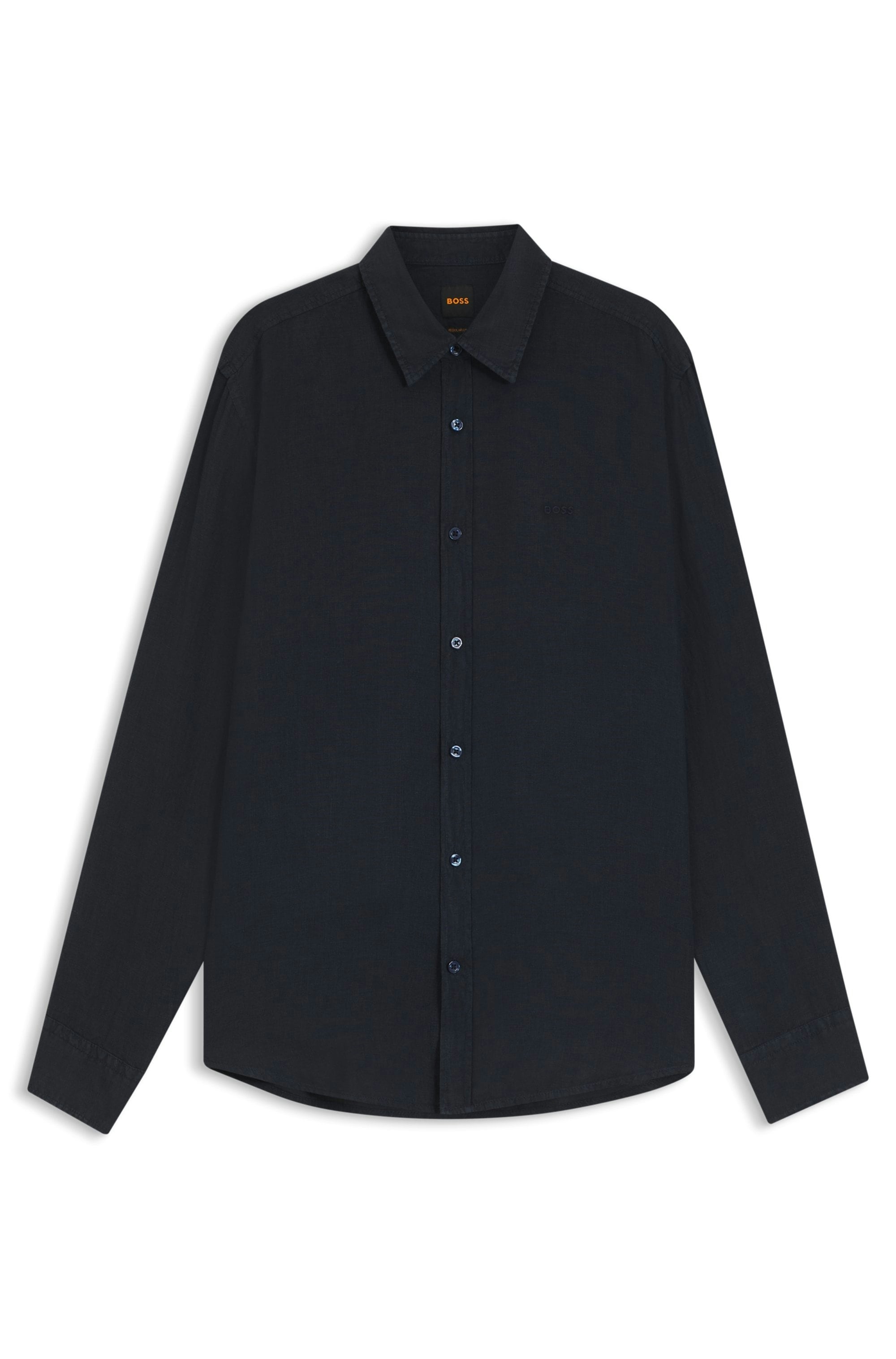 BOSS ORANGE Leinenhemd »Relegant 6 M« Kentkragen, reines Leinen, Regular Fit