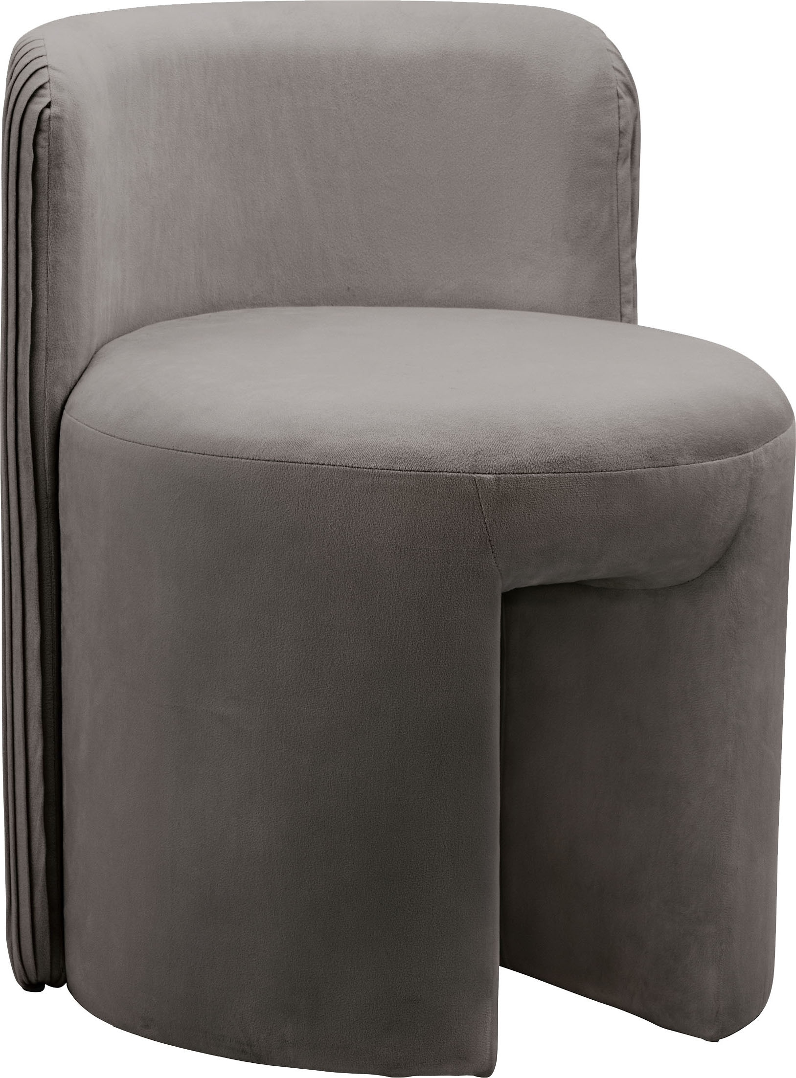 Kayoom Sitzhocker »Hocker Curvy 125, TOPSELLER!, bequeme Rückenstütze« OTTOs Choice, 1 Stk. tlg. Runder Hocker mit Rückenstütze in Plisee-Look, Samtbezug, gepolstert