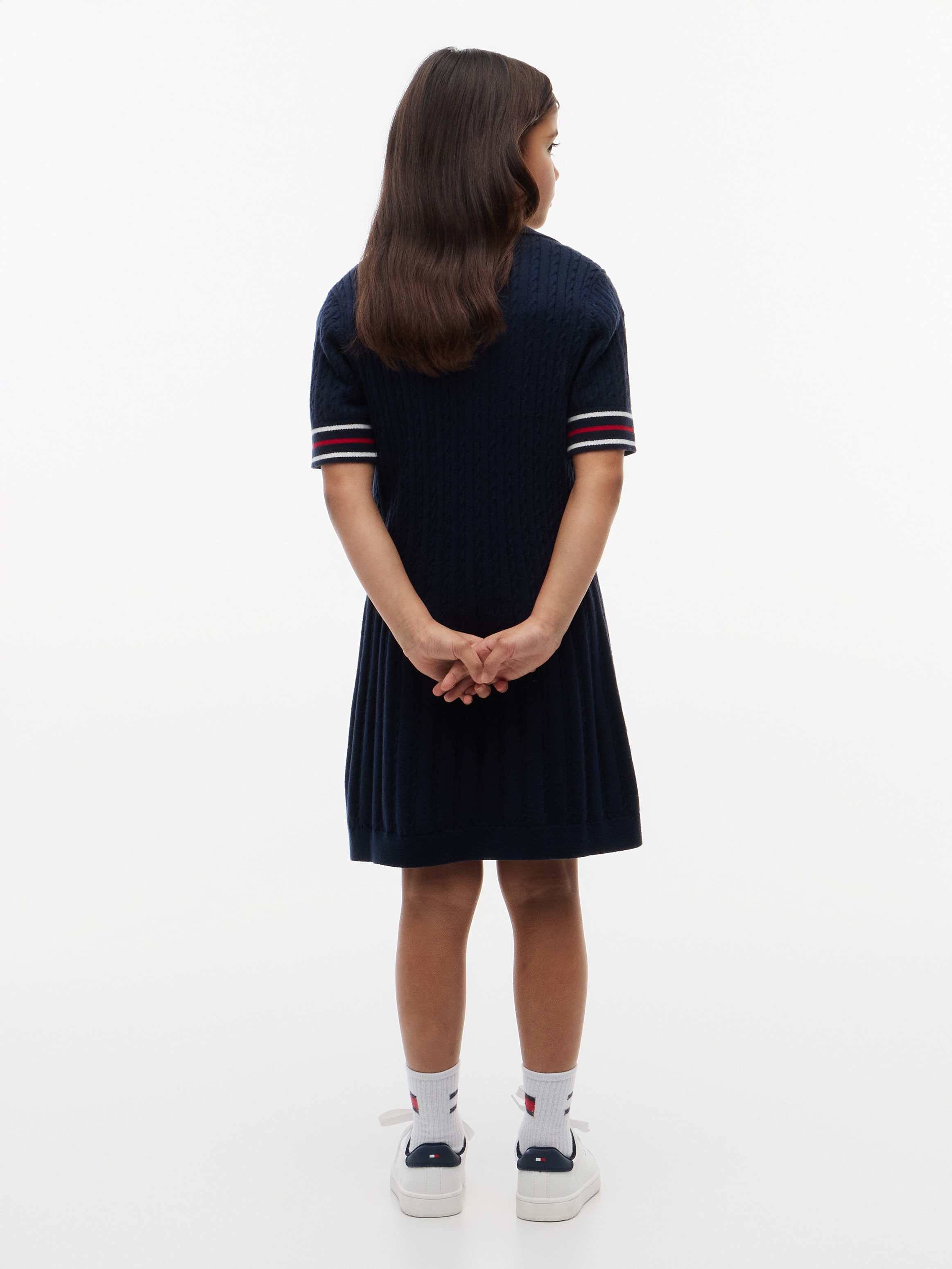 Tommy Hilfiger Strickkleid Ohne Taschen Polokragen, Kinder bis 16 Jahre