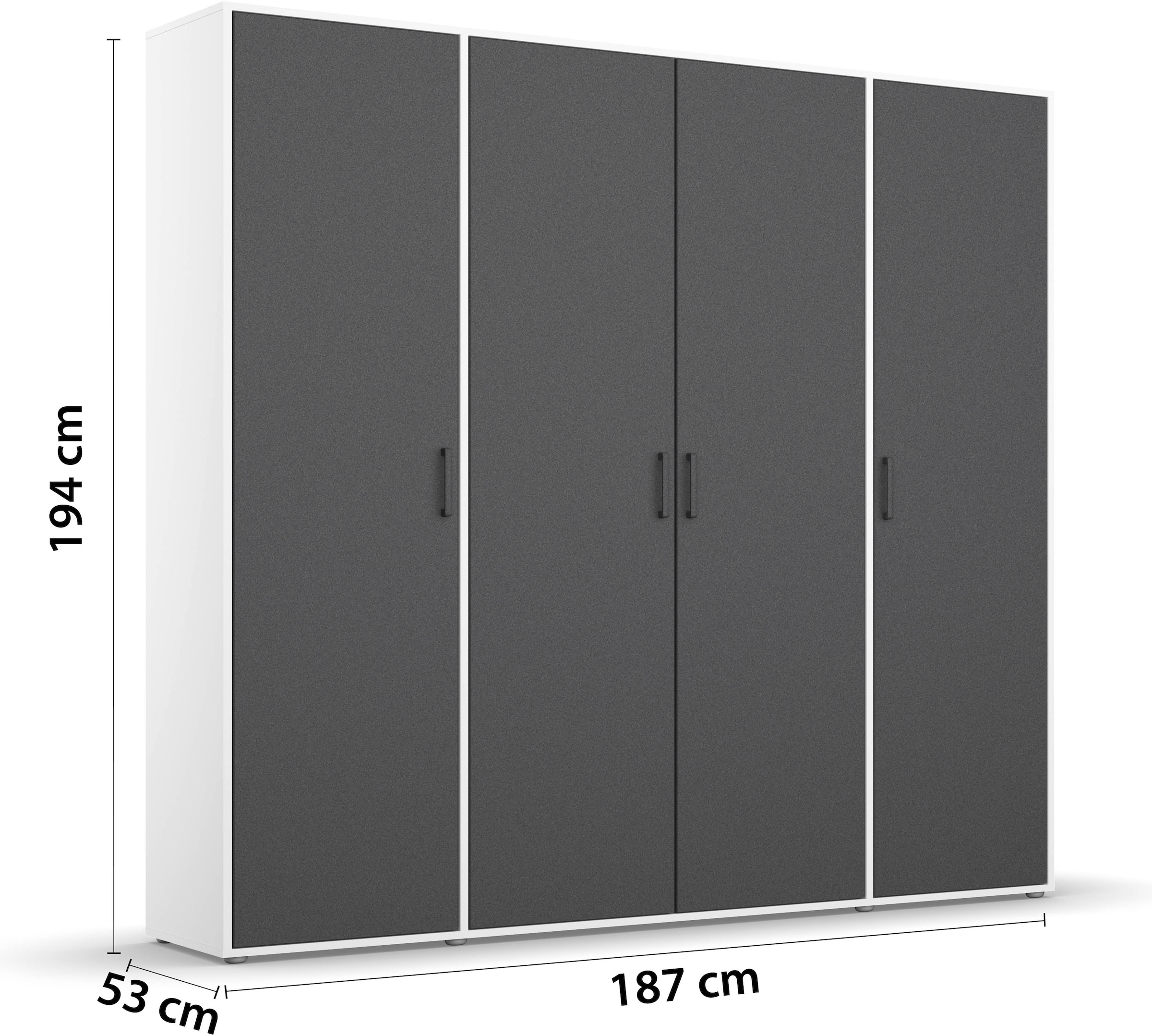 rauch Kleiderschrank »VOYAGER Otto´s Choice Garderobe Wäscheschrank TOPSELLER Schlafzimmer«, (in 3 verschiedenen Ausstattungen BASIC/CLASSIC/PREMIUM), Schrank mit modernen Griffen in viel Stauraum MADE IN GERMANY