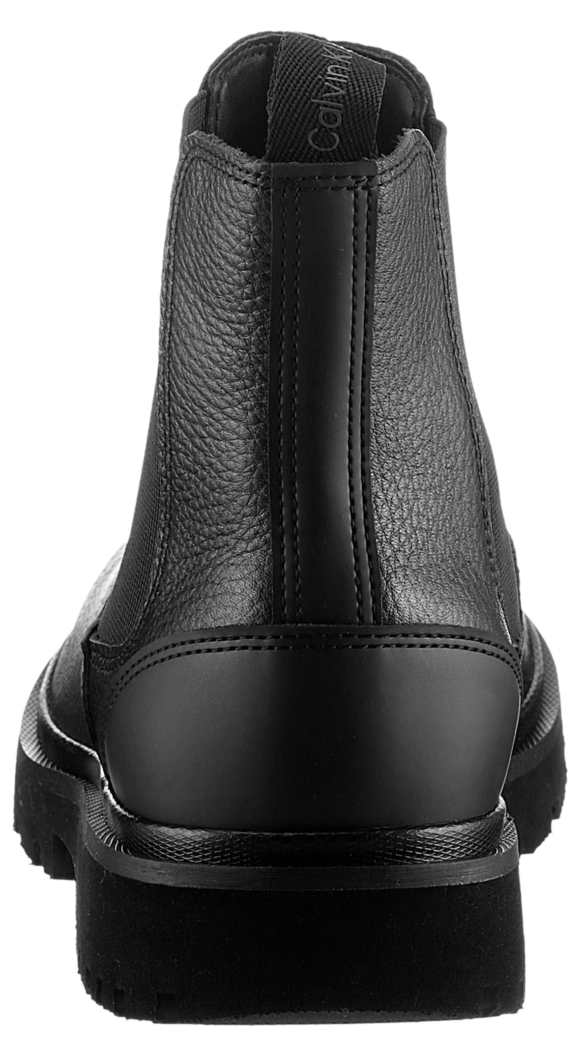 Calvin Klein Jeans Chelseaboots »EVA MID CHELSEA BOOT LTH«, Schlupfboots, Stiefelette mit seitlichem CK-Logo und Anziehlasche