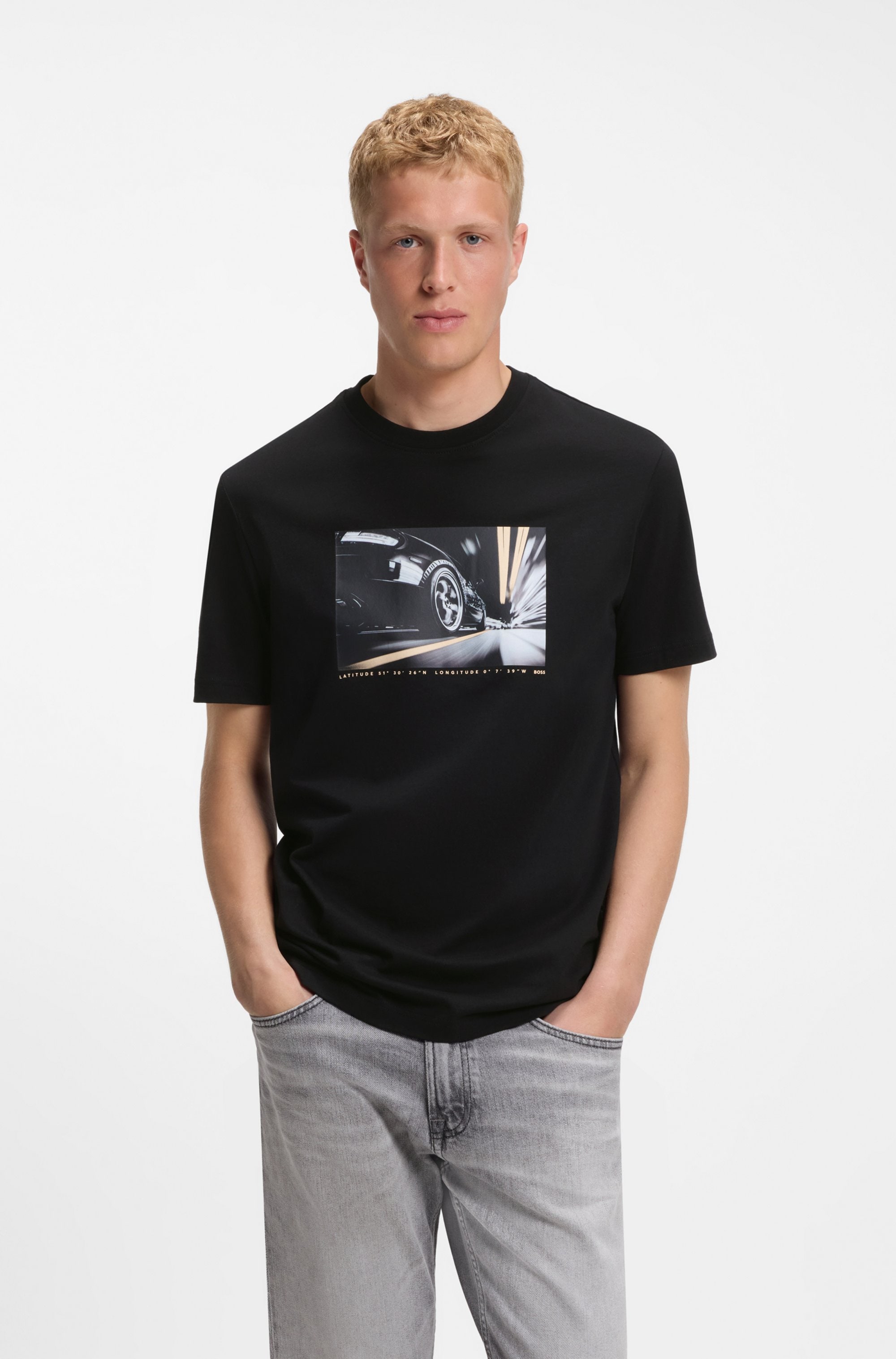 BOSS ORANGE T-Shirt »Te Motors Regular Fit« Fotodruck, reine Baumwolle, Regular Fit