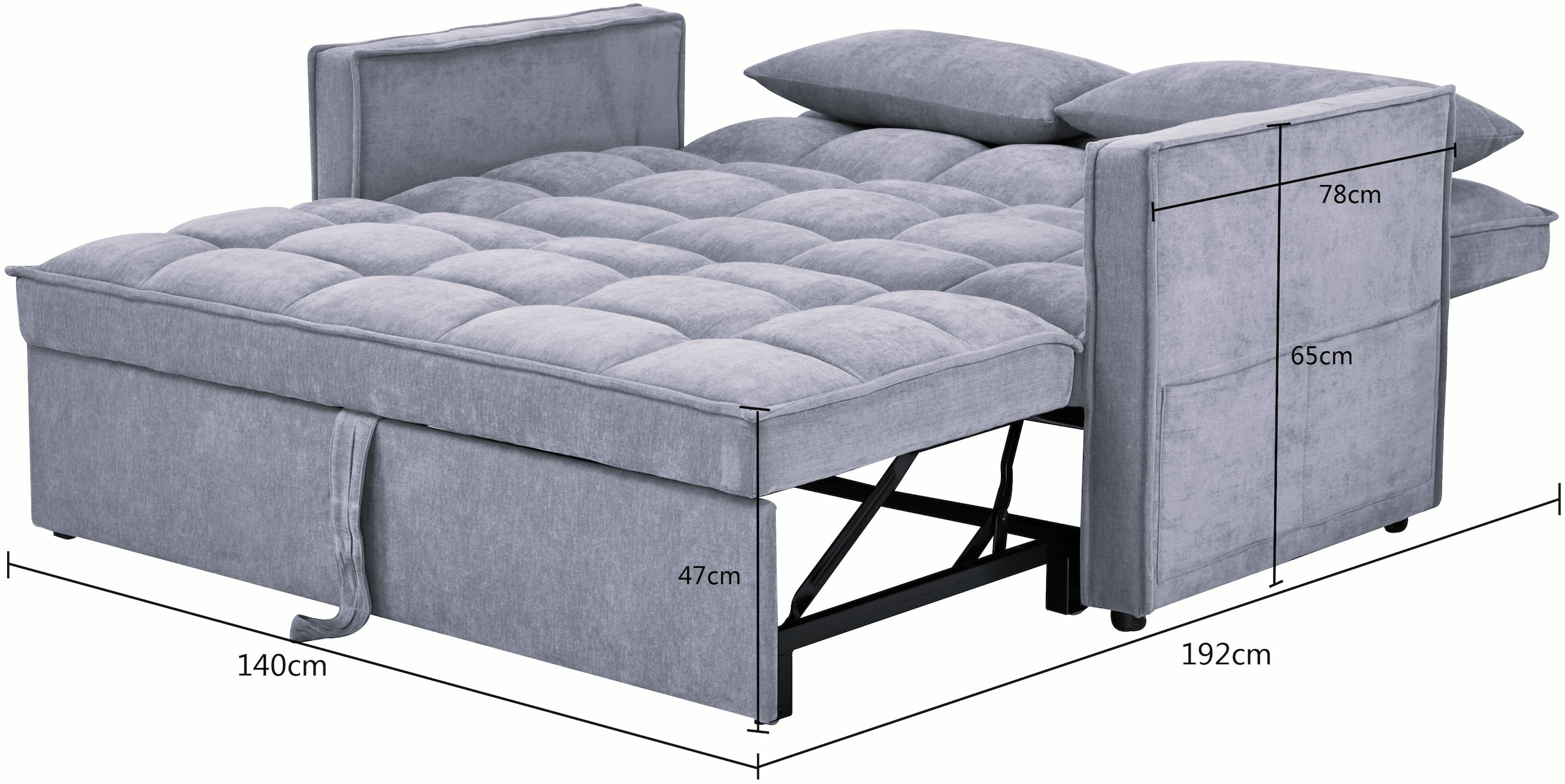 OTTO home Schlafsofa »STEFFO, 159 cm, 2-Sitzer, mit verstellbarer Rückenlehne« Klappmechanismus, Feinstruktur-Bezug, natürliche Farben