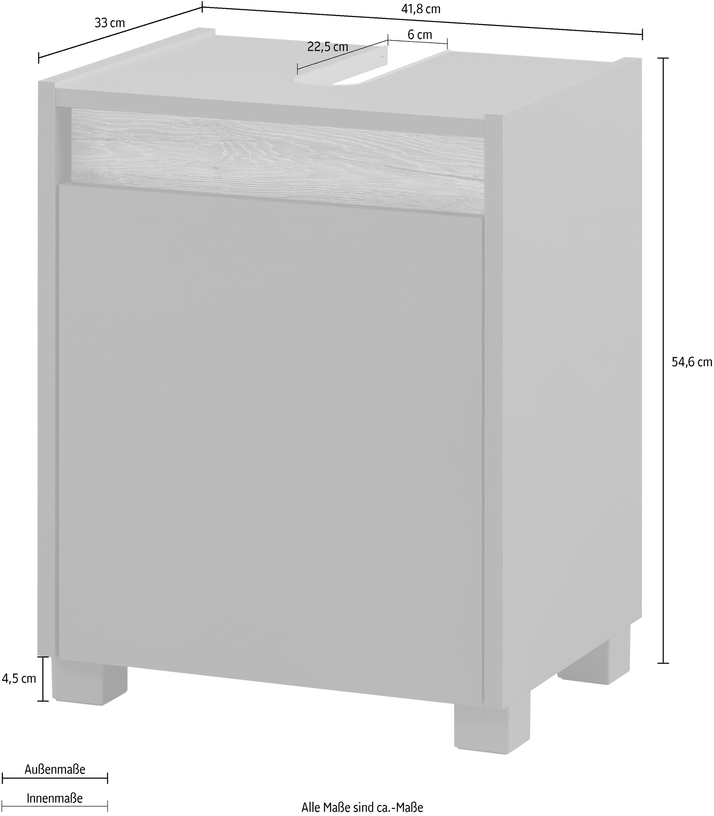 Schildmeyer Waschbeckenunterschrank »Cosmo in verschiedenen Farben made in Germany«, Badezimmerschrank Badmöbel Breite 42 cm