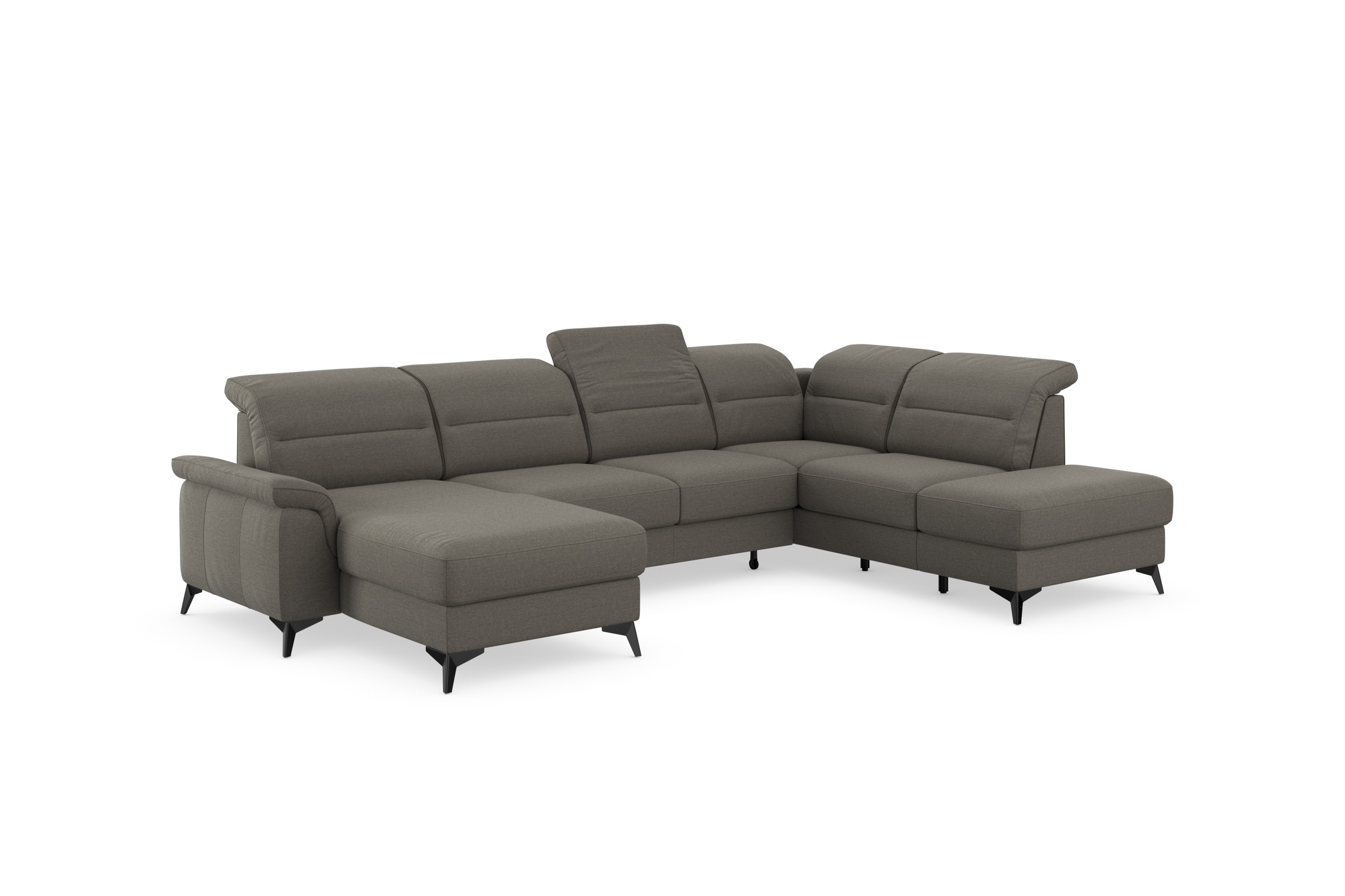 sit&more Wohnlandschaft »Sinatra U-Form«, optional mit Kopfteilverstellung und Armteilfunktion, Metallfüße