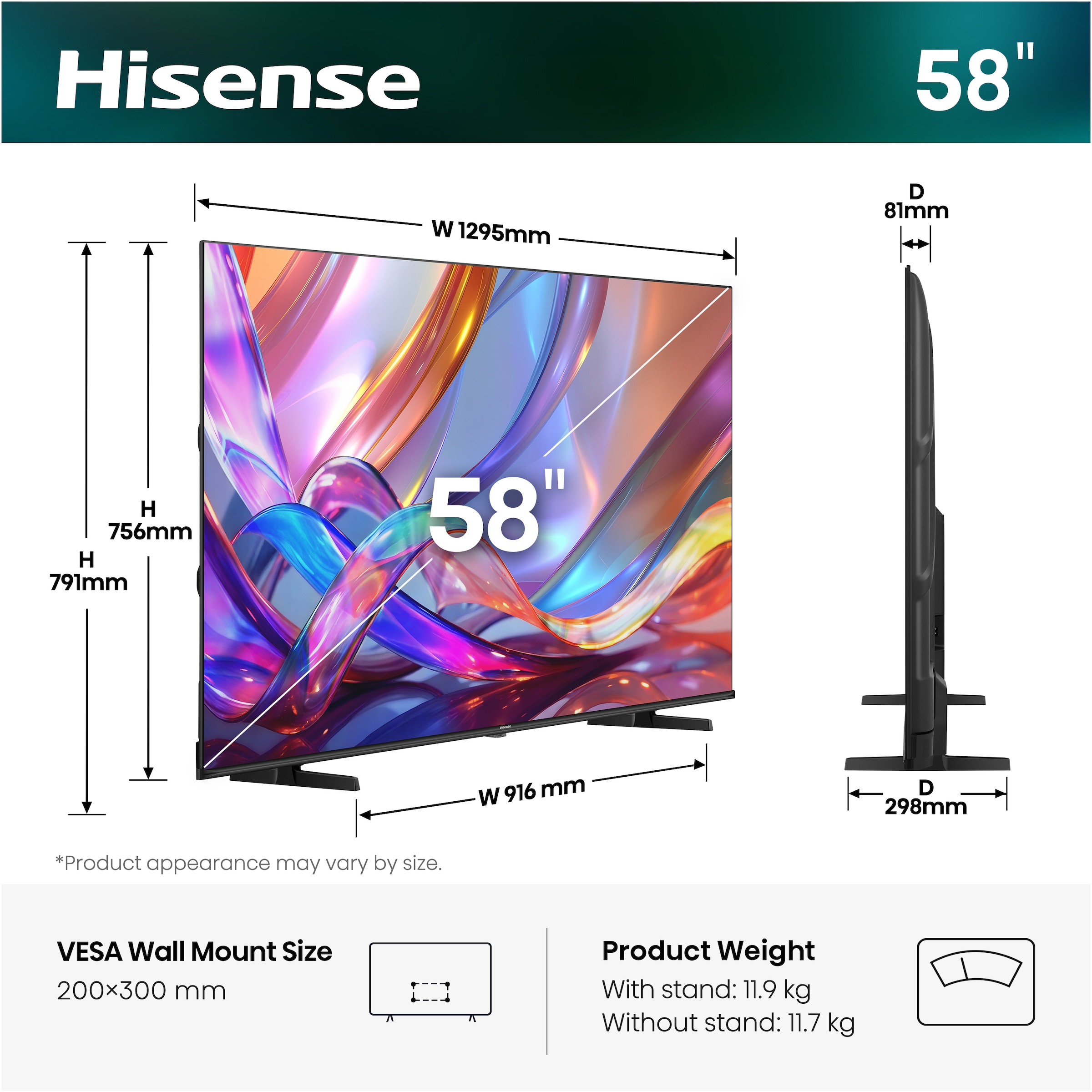 Hisense QLED-Fernseher »58E7S« 146 cm/58 ″ Smart-TV