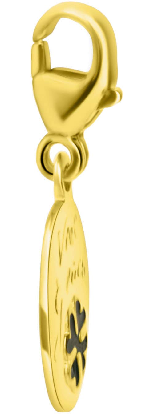Firetti Charm-Einhänger »Schmuck Geschenk Gold 375 Anhänger Charms Kleeblatt Gravur Viel Glück«
