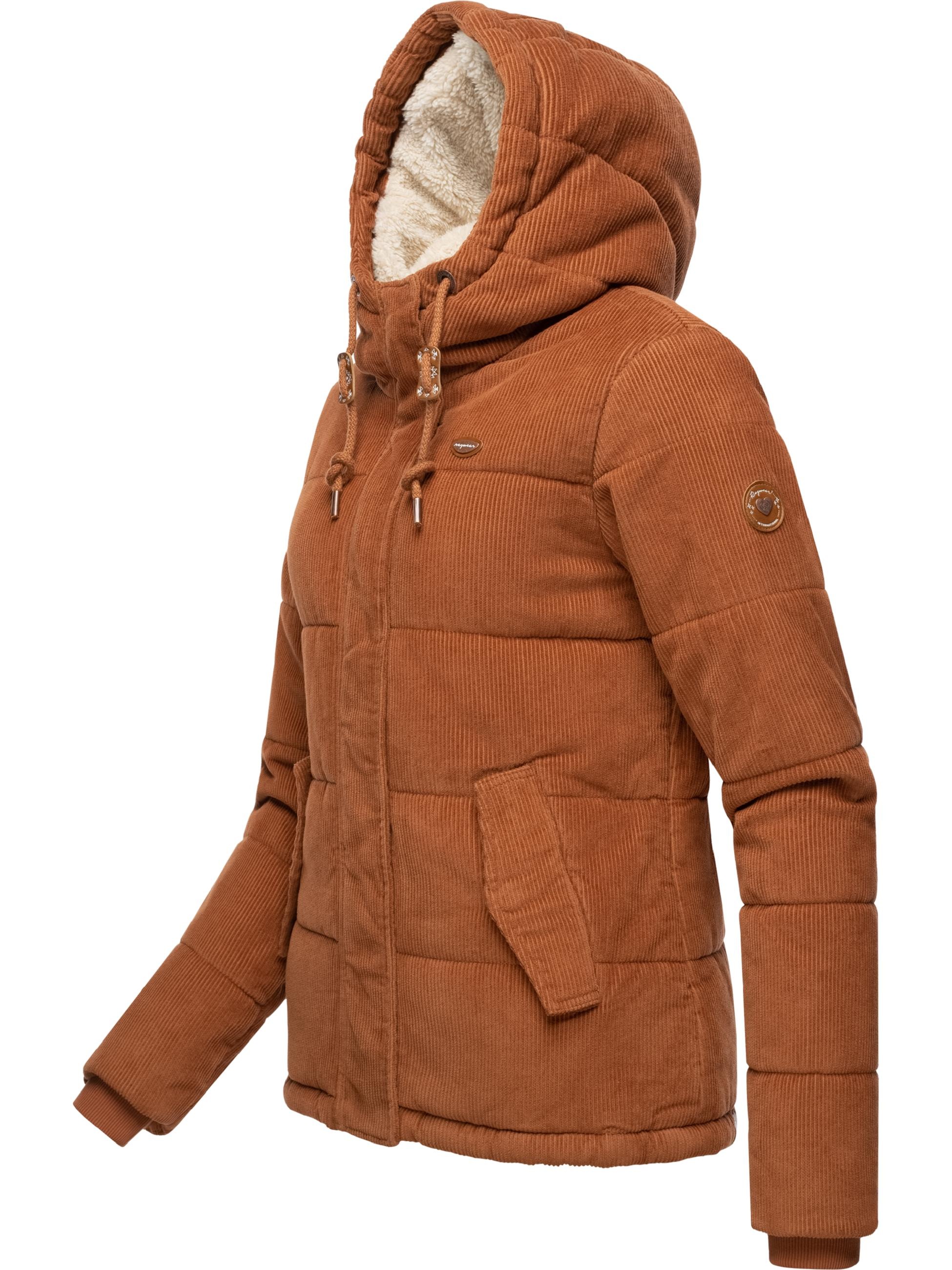 Ragwear Cordjacke »Winterjacke Wuggys«, mit Kapuze, Stylische Damen Kordjacke mit flauschigem Innenfutter