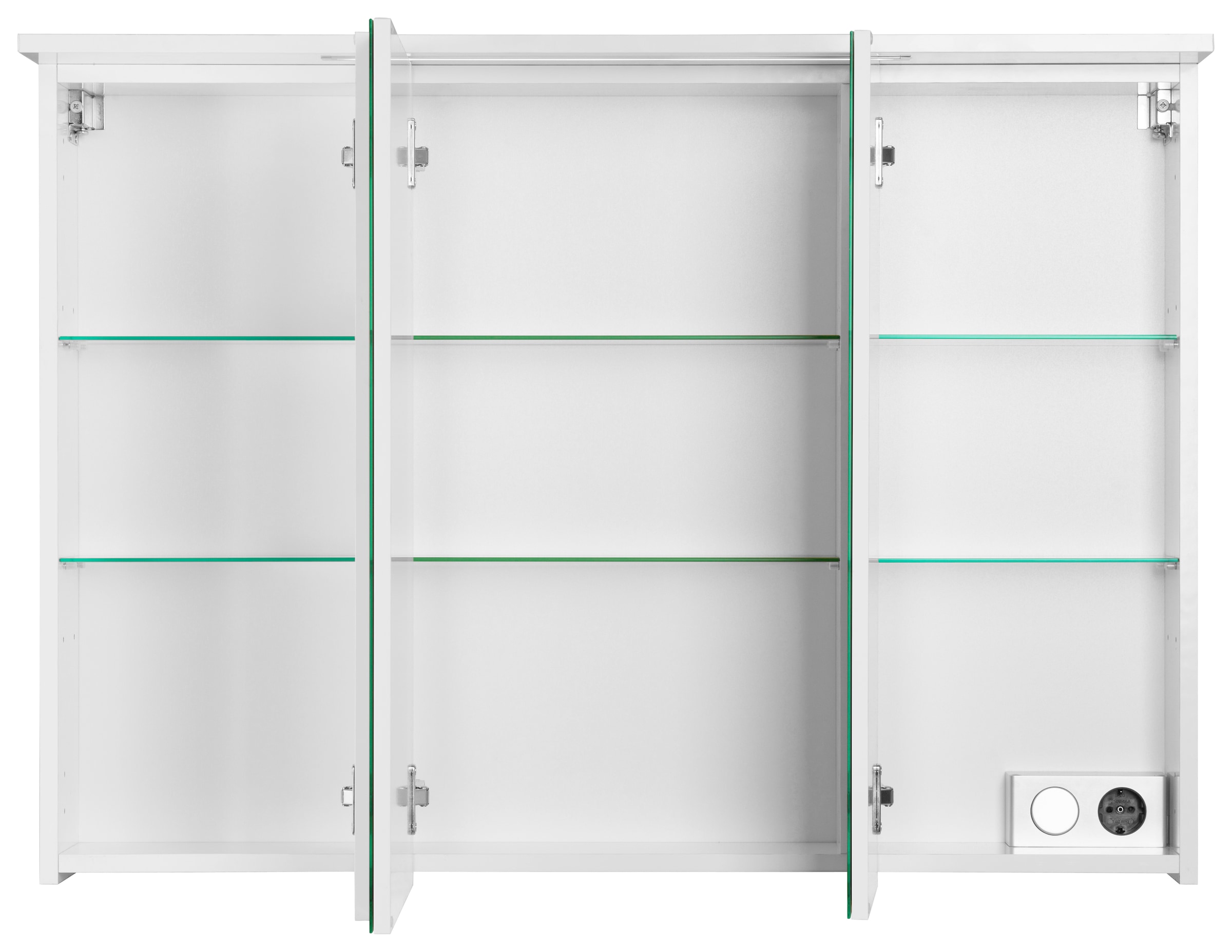Schildmeyer Spiegelschrank »Profil 16«, Breite 100 cm, 3-türig, LED-Beleuchtung, Schalter-/Steckdosenbox