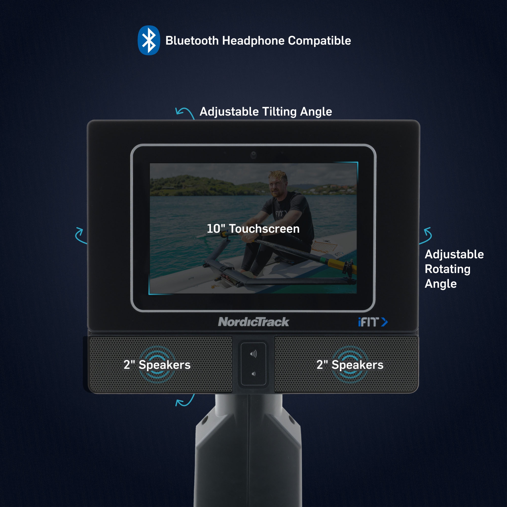 NordicTrack Rudergerät »NordicTrack RW700«, (iFIT-fähiger Rower mit schwenkbarem 10'' Touchscreen), Rudermaschine, 26 Widerstandsstufen, Magnetbremssystem