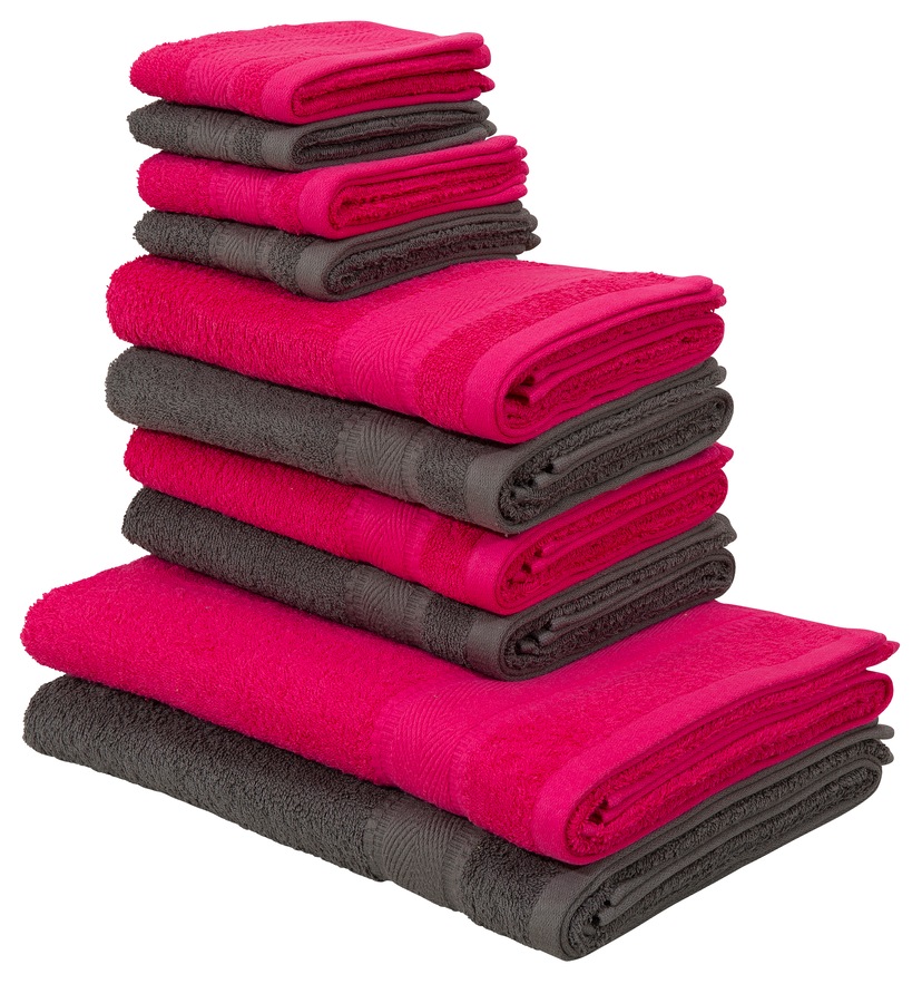 my home Handtuch Set »Jonnie«, Set, 7 tlg., Walkfrottee, Handtücher aus 100%  Baumwolle, Handtuchset mit gemusterter Bordüre bestellen bei OTTO