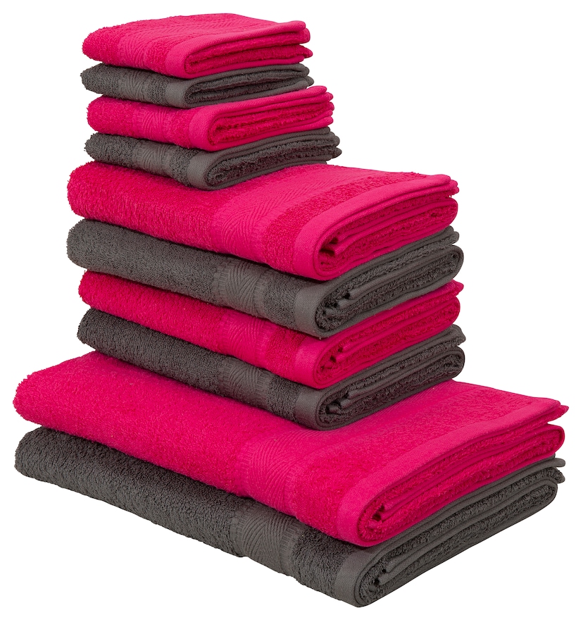 my home Handtuch mit bestellen Handtuchset bei Set Walkfrottee, Handtücher 100% aus tlg., Baumwolle, Bordüre 7 gemusterter OTTO Set, »Jonnie«