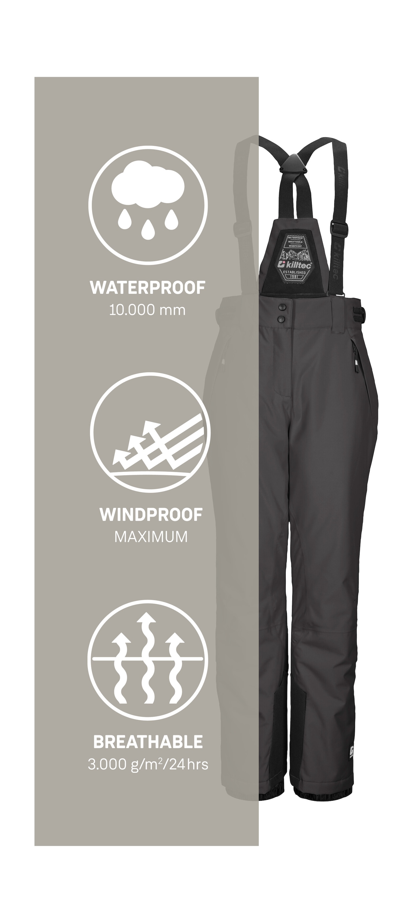 Killtec Skihose »KSW 213 GRLS SKI PNTS«  Wasserdichte, atmungsaktive Skihose mit verstellbarer Taille