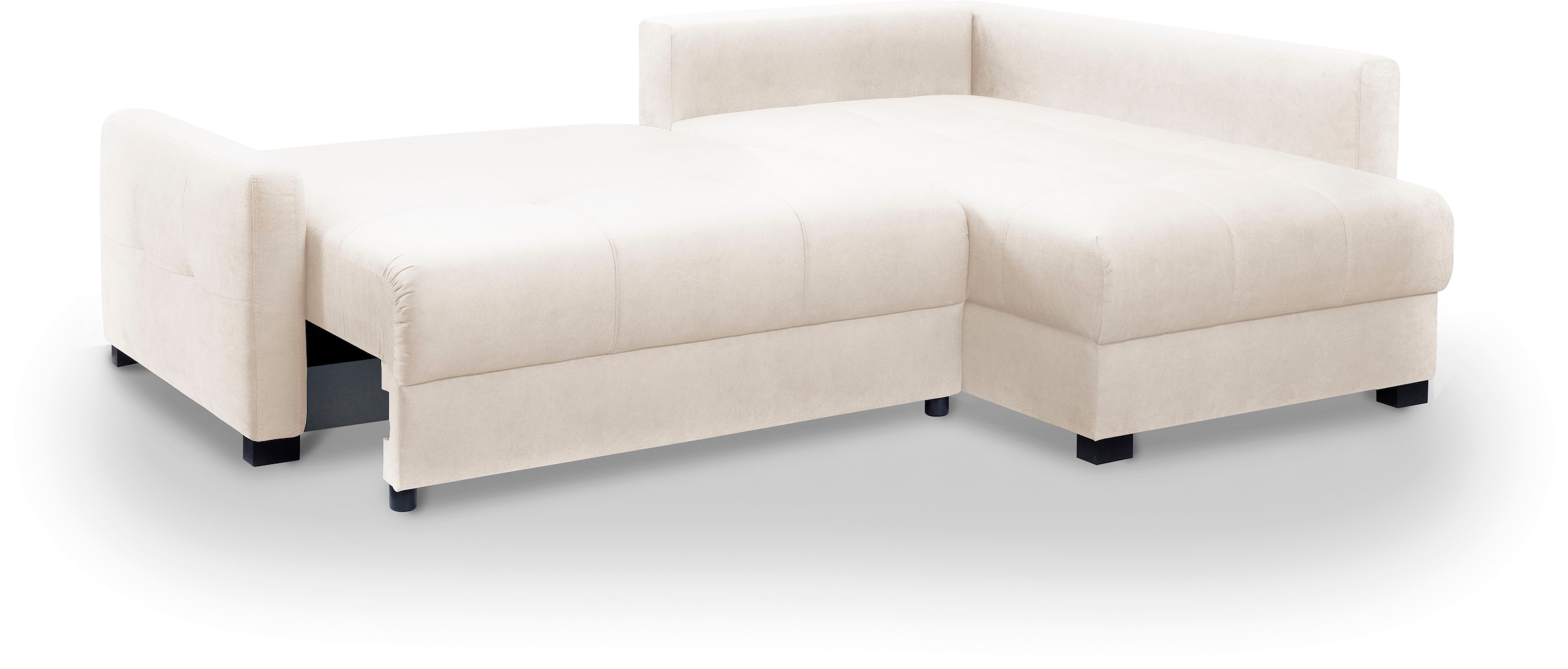 exxpo - sofa fashion Ecksofa »Chester, Boxspring Federkern-Polsterung für super Sitzkomfort, bequem«, (2 St.), L-Form, schmale Armlehnen, Bettfunktion u. Bettkasten