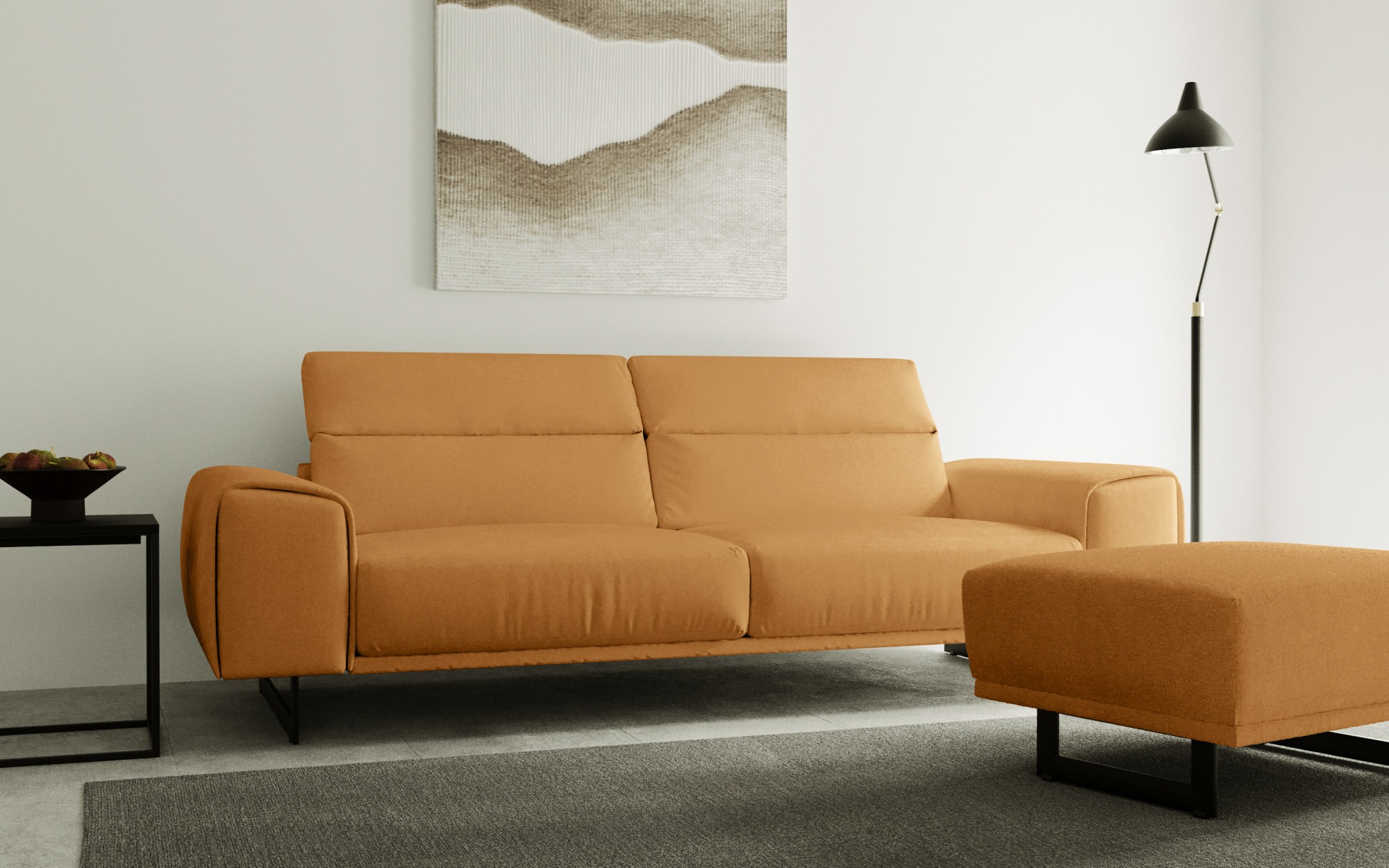 Places of Style 3-Sitzer »Sargent«, mit verstellbaren Kopfteilen, Stoffbezug oder... kaufen