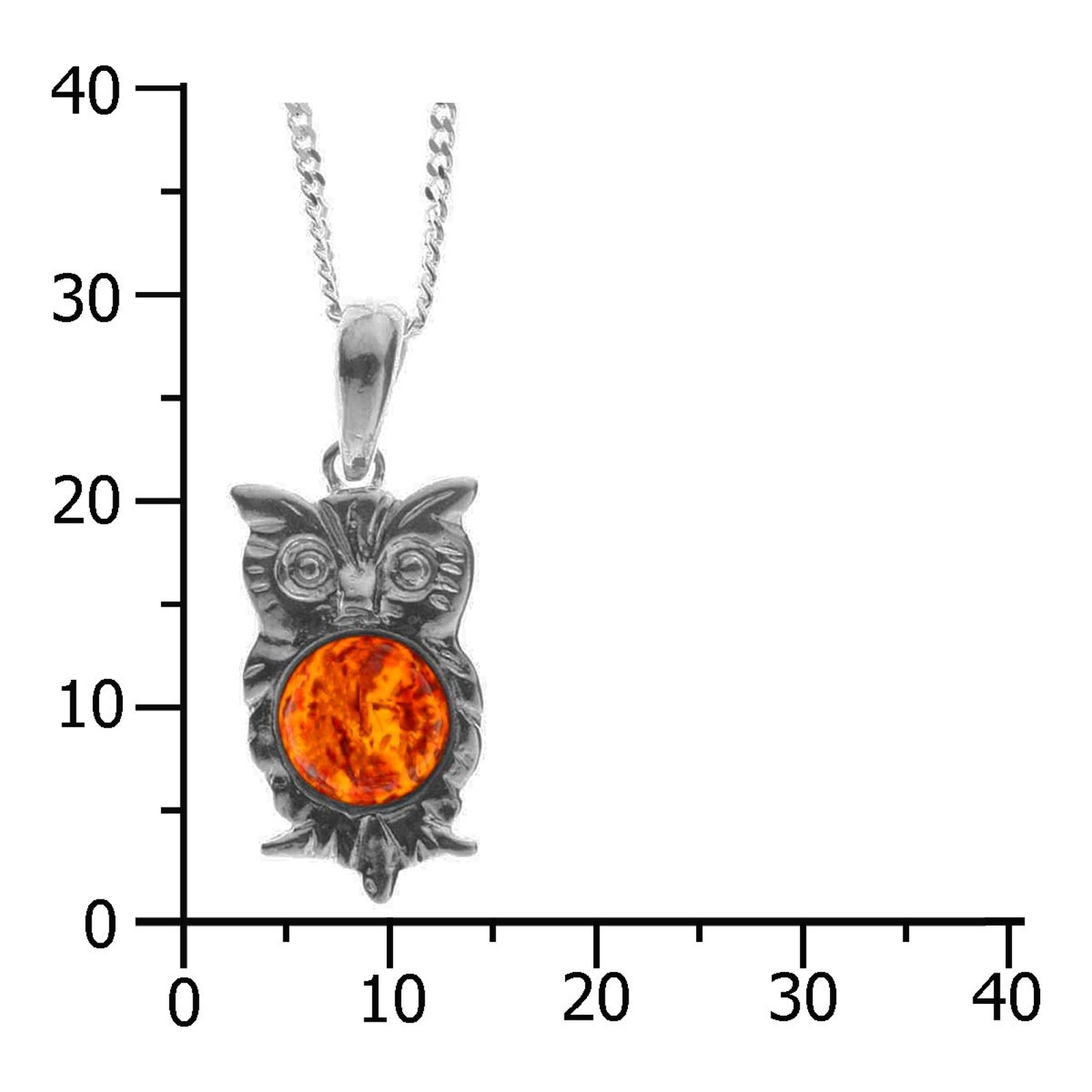OSTSEE-SCHMUCK Kette mit Anhänger »- Uhu - Silber 925/000 - Bernstein«