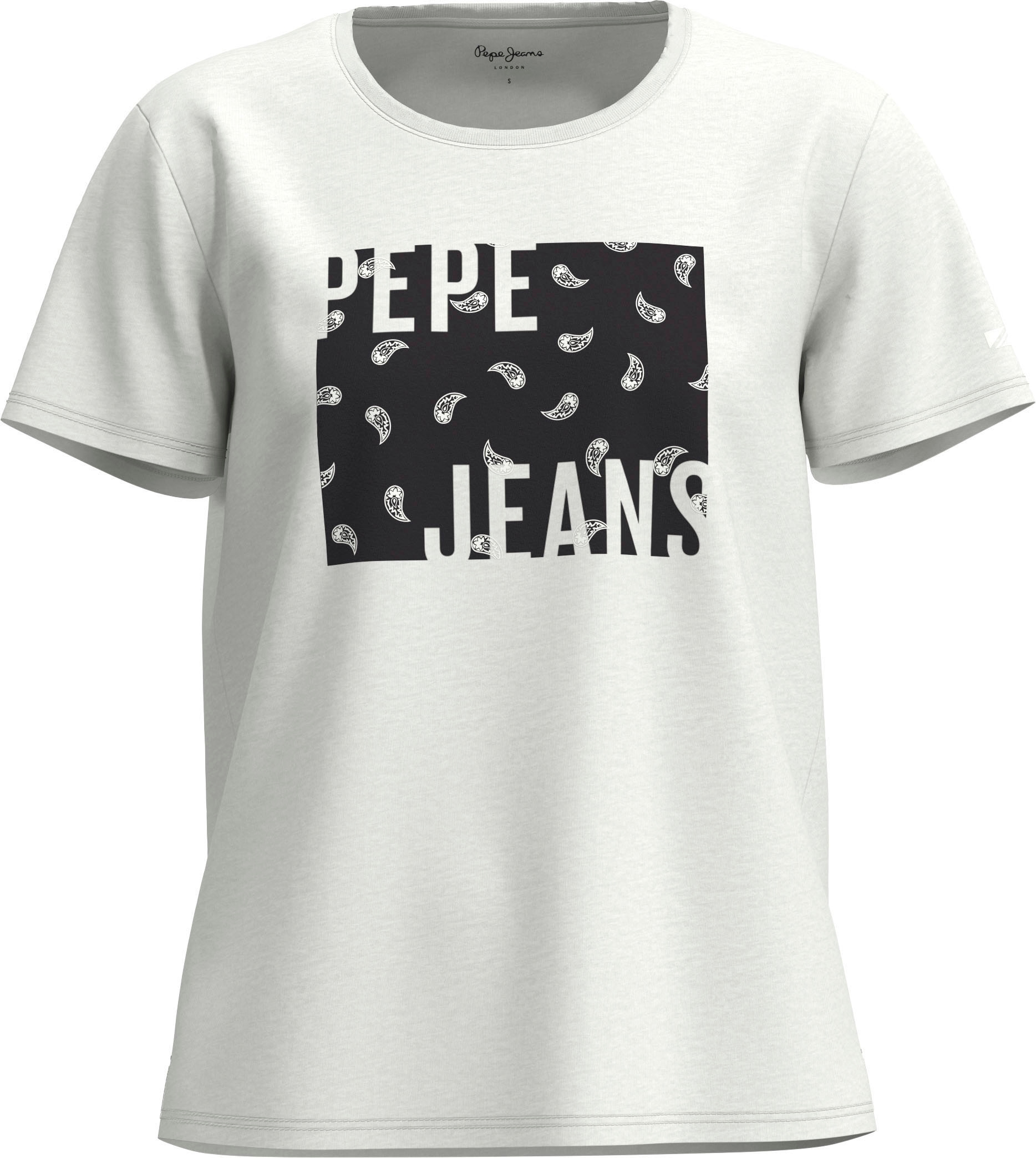 Pepe Jeans Rundhalsshirt »LUCIE«, Online Shop Kontrastprint kaufen OTTO im mit