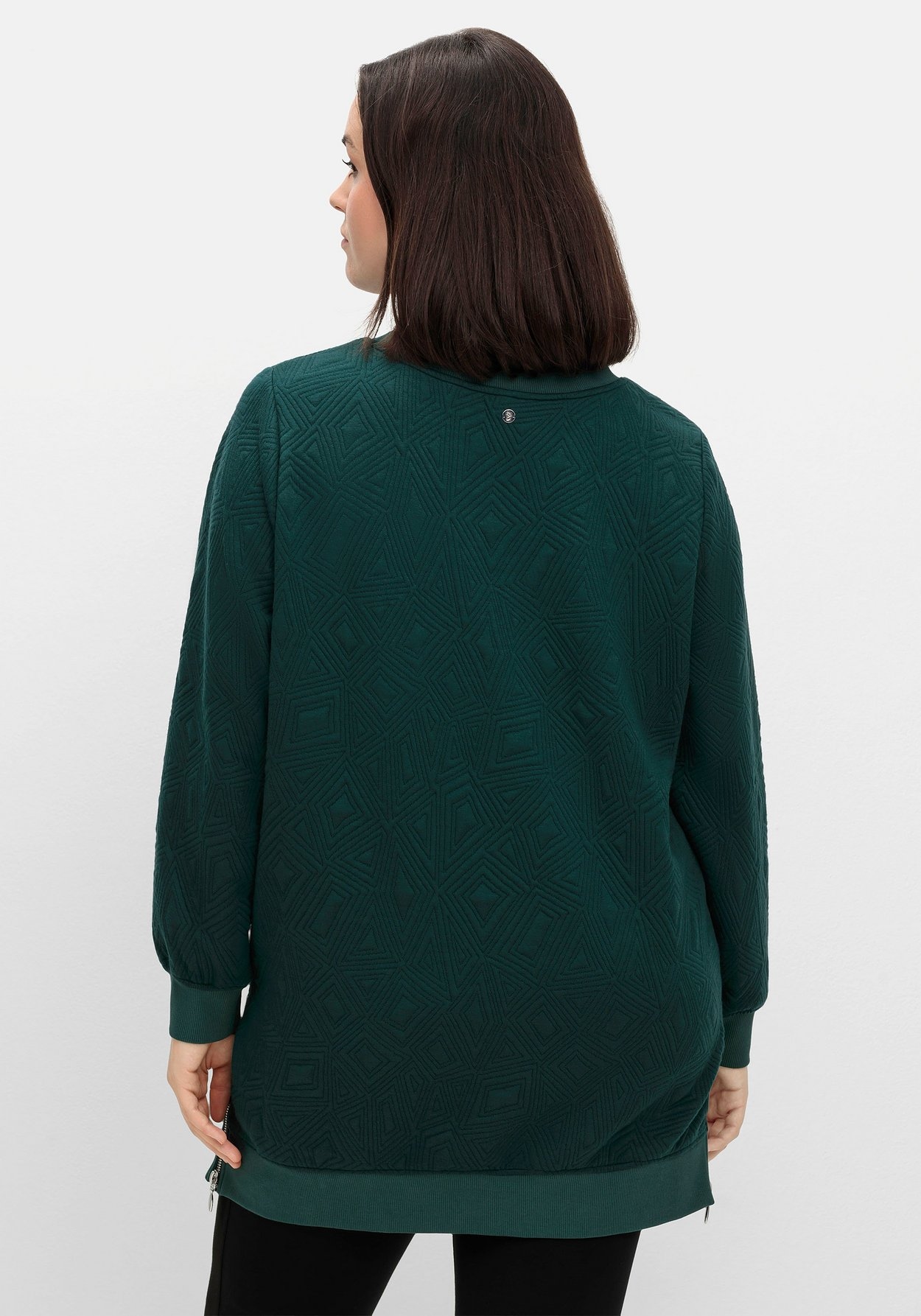Sheego Sweatshirt »Sweatshirt mit Steppmuster und seitlichen Zippern«, mit Steppmuster und seitlichen Zippern