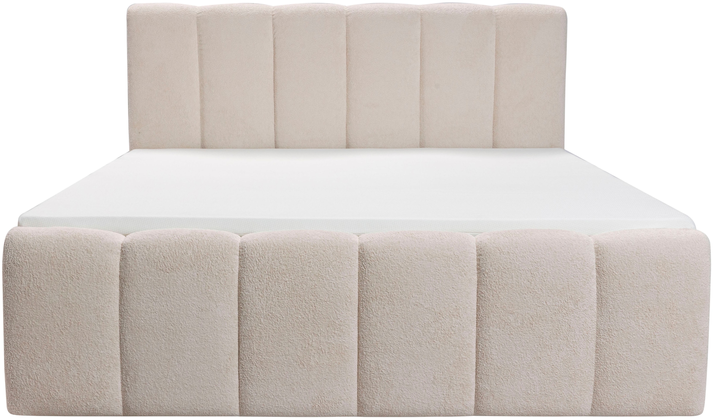 OTTO home Boxbett »MIMMIE, Polsterbett mit Bettkasten, Liegefläche 180x200cm« mit Komfortschaum-Topper, Chenille-Bezug