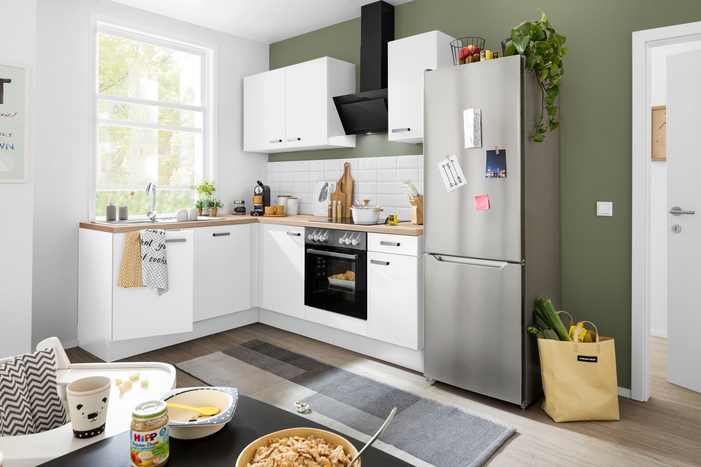 OPTIFIT Winkelküche »Parma«, mit E-Geräten, Stellbreite 215x175 cm