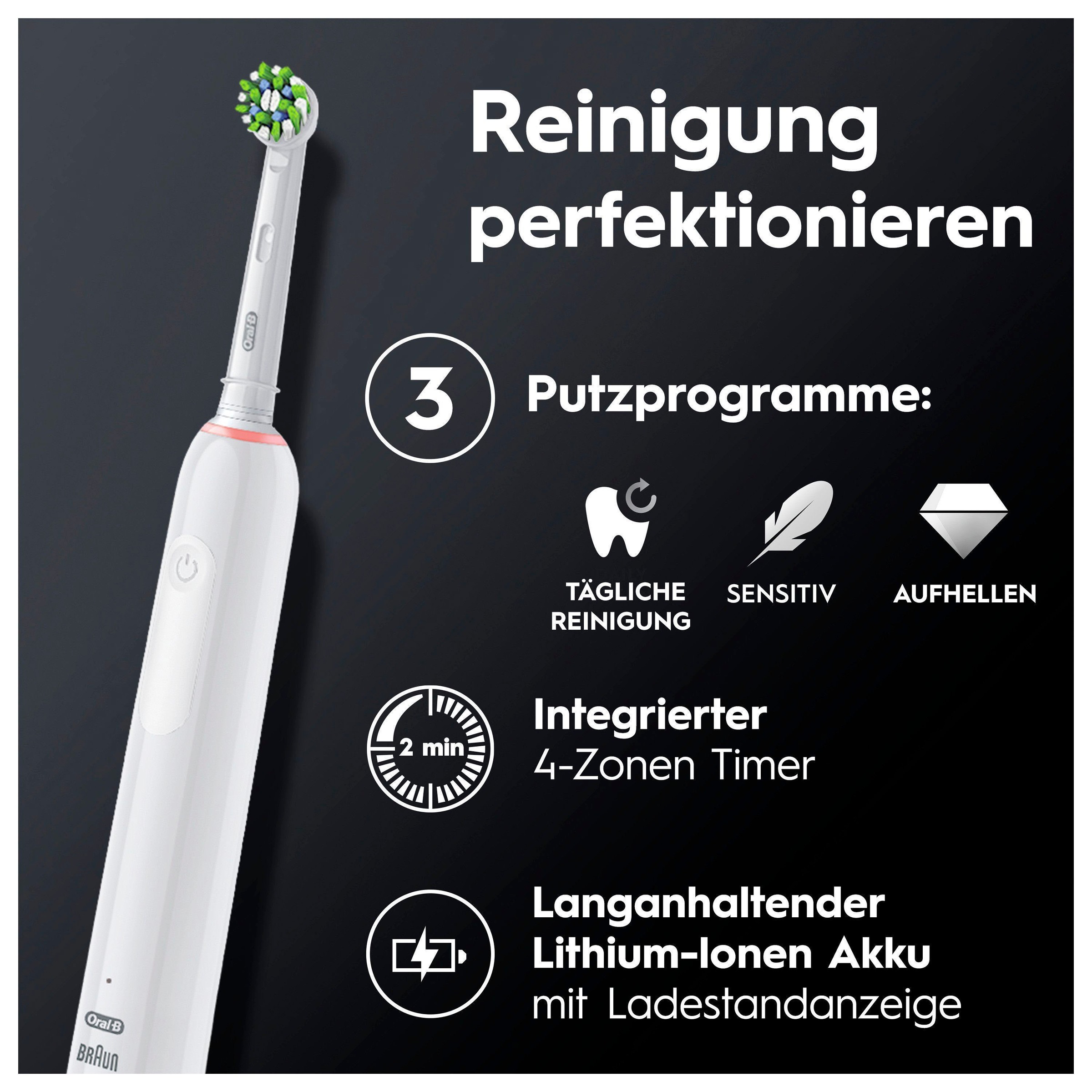 Oral-B Elektrische Zahnbürste »Pro 3 3500 Special Edition«, 1 St. Aufsteckbürsten, 360°-Andruckkontrolle