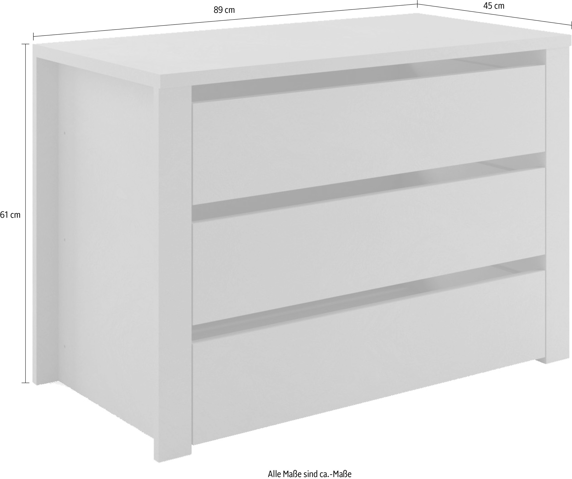INOSIGN Schubkasteneinsatz »Jupiter – Steingrau, Schubladeneinsatz, 3 Schubkästen, B 89 cm«