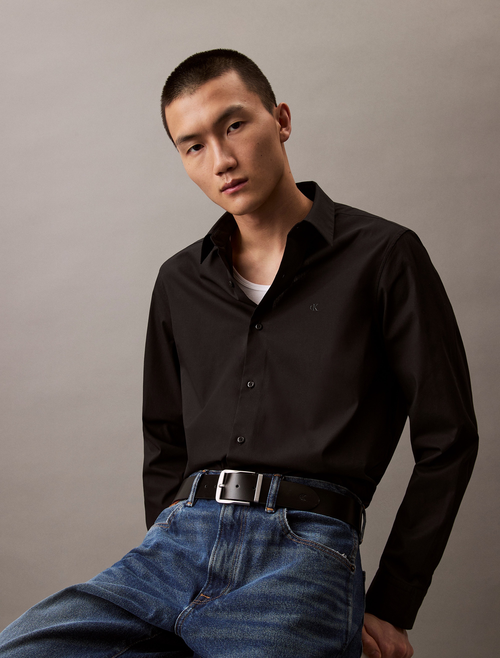 Calvin Klein Businesshemd »LS SOLID STRETCH CLASSIC SHIRT«, mit Kentkragen