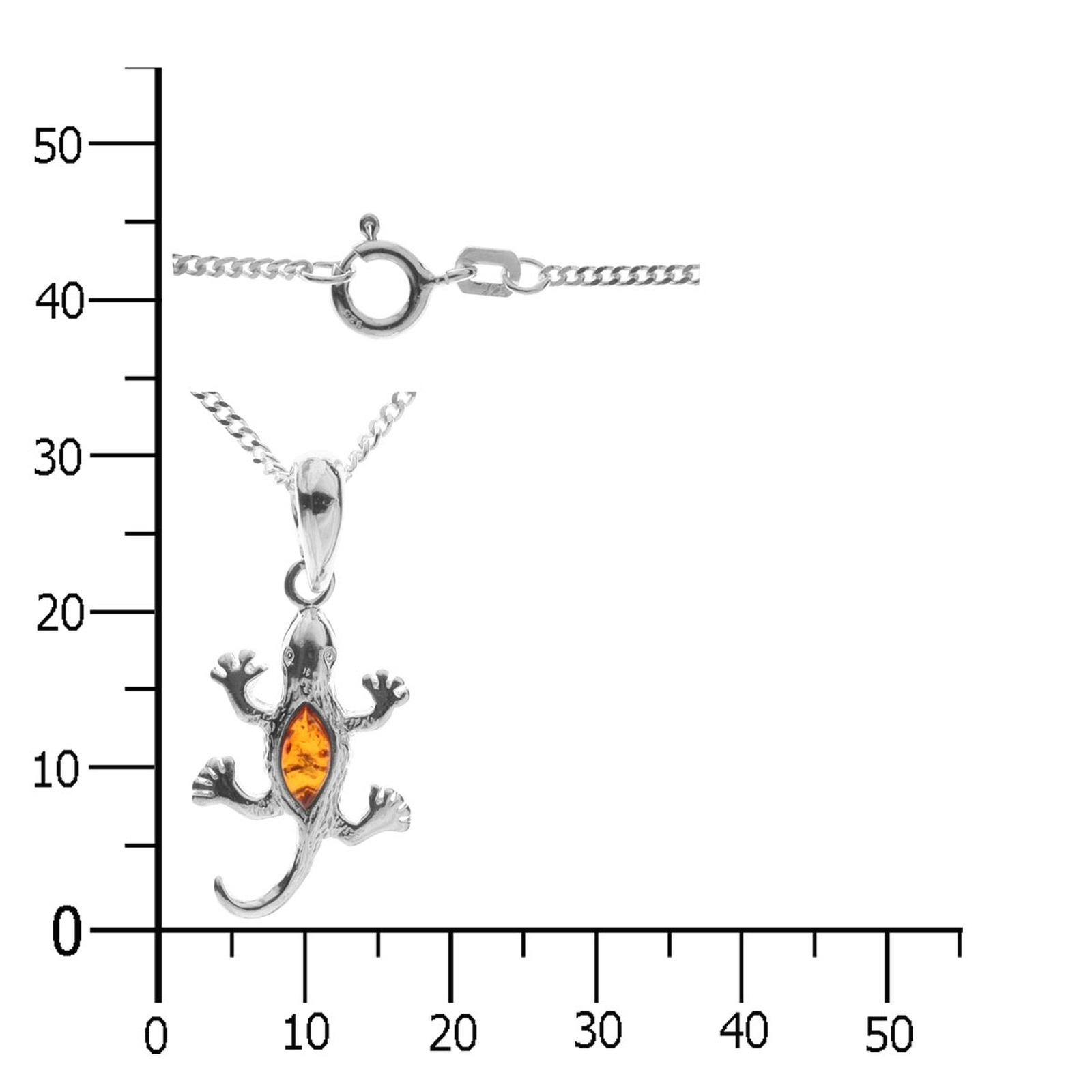 OSTSEE-SCHMUCK Kette mit Anhänger »- Salamander - Silber 925/000 - Bernstein«