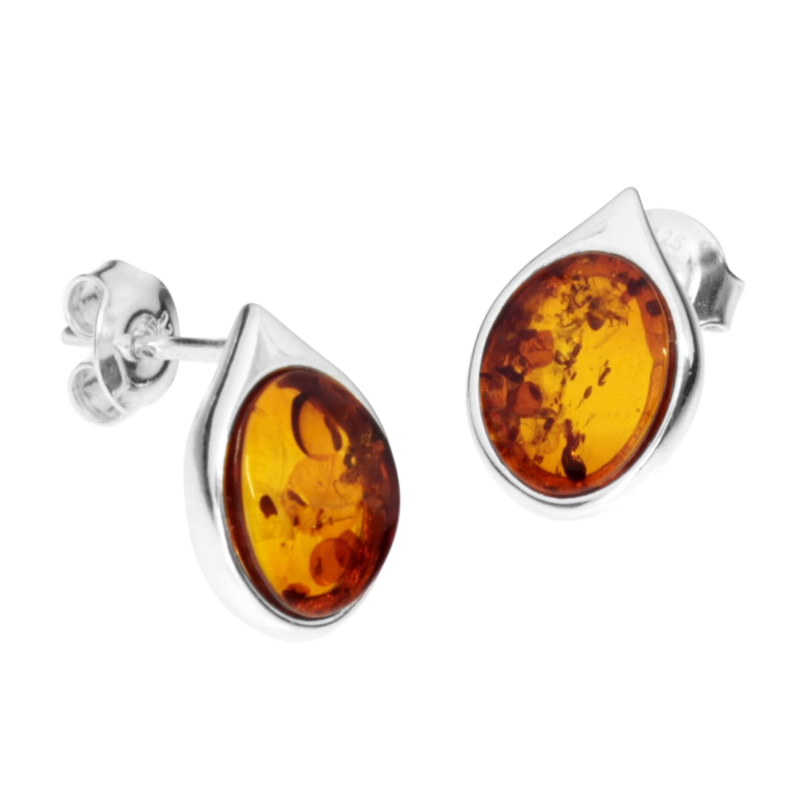OSTSEE-SCHMUCK Paar Ohrstecker »- Canissa - Silber 925/000 - Bernstein«