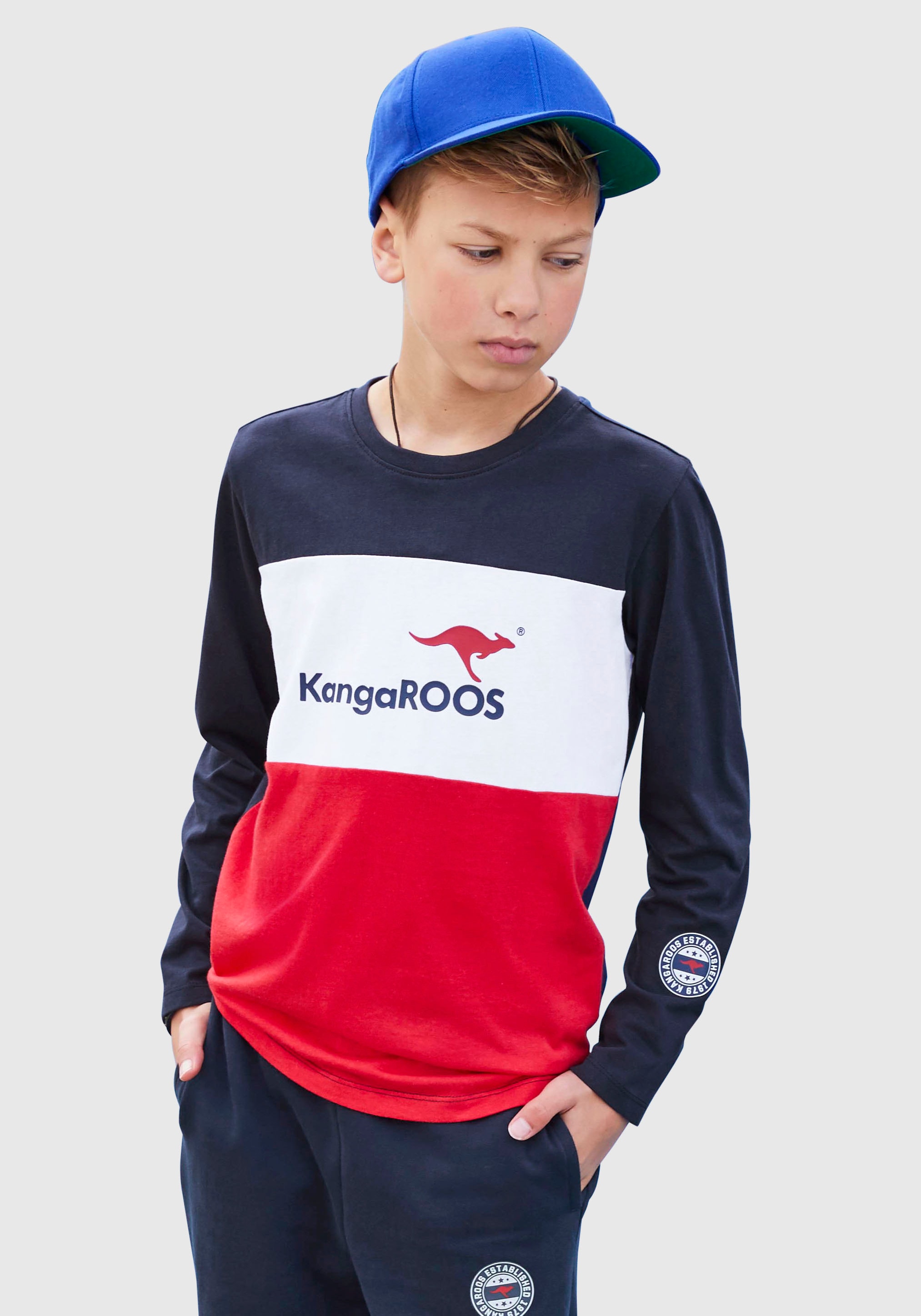 KangaROOS Langarmshirt, im colorblocking Design bei OTTO