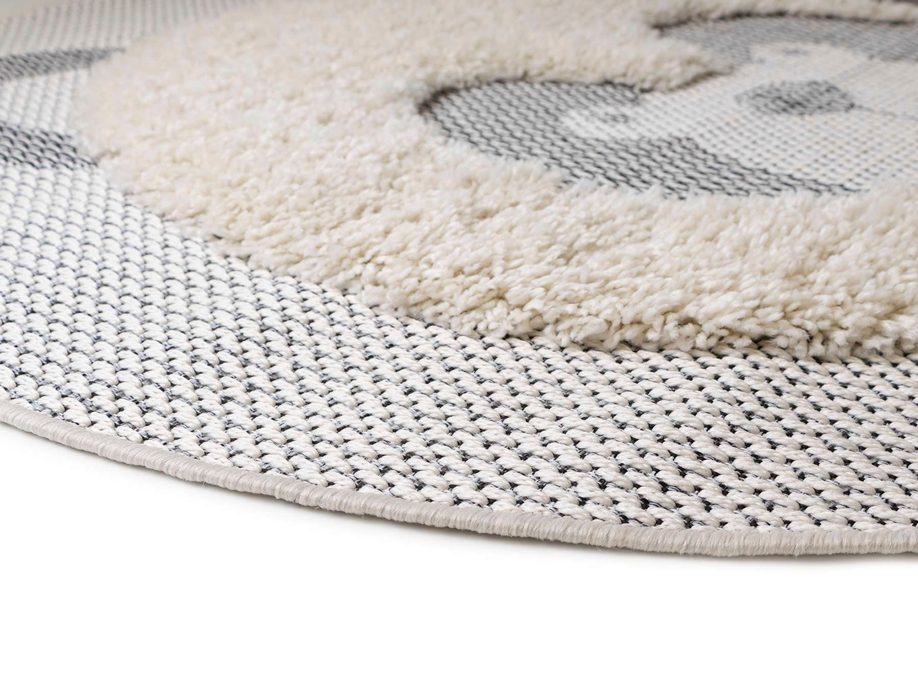 Primaflor-Ideen in Textil Kinderteppich »NAVAJO - Panda«, rund, 35 mm Höhe, Hoch-Tief-Effekt, Motiv Panda, Kinderzimmer