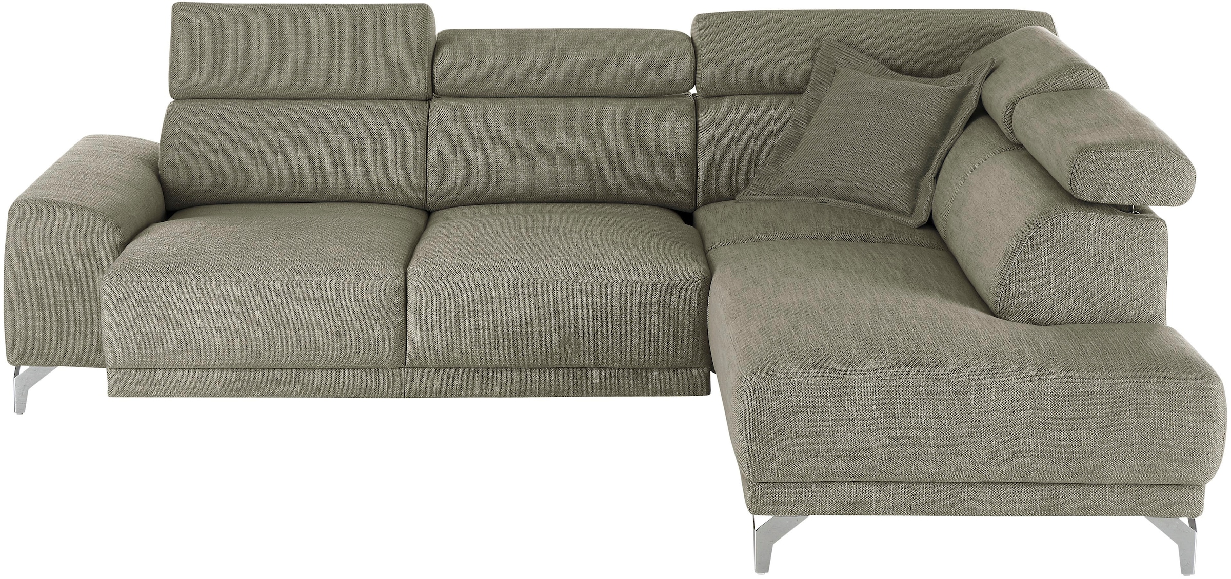 3C Candy Ecksofa »Greve Sofa immer mit manuelle Kopfteilverstellungen, modern, elegant«, wahlweise motorischer Sitzvorzug, bequem und zeitlos, L-Form