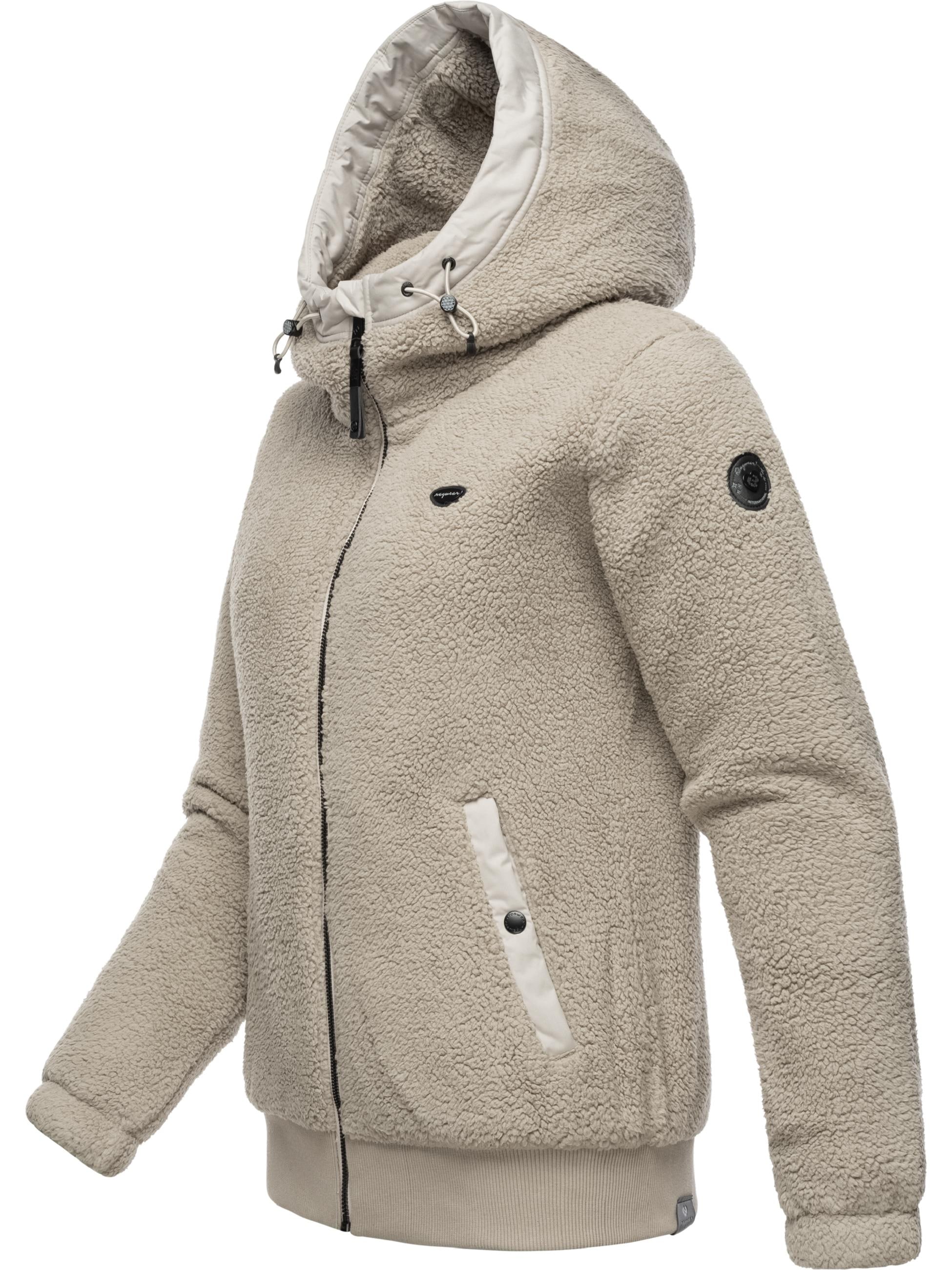 Ragwear Outdoorjacke »Übergangsjacke Cousy Short«, mit Kapuze, flauschige Übergangsjacke mit Teddyfell und Kapuze