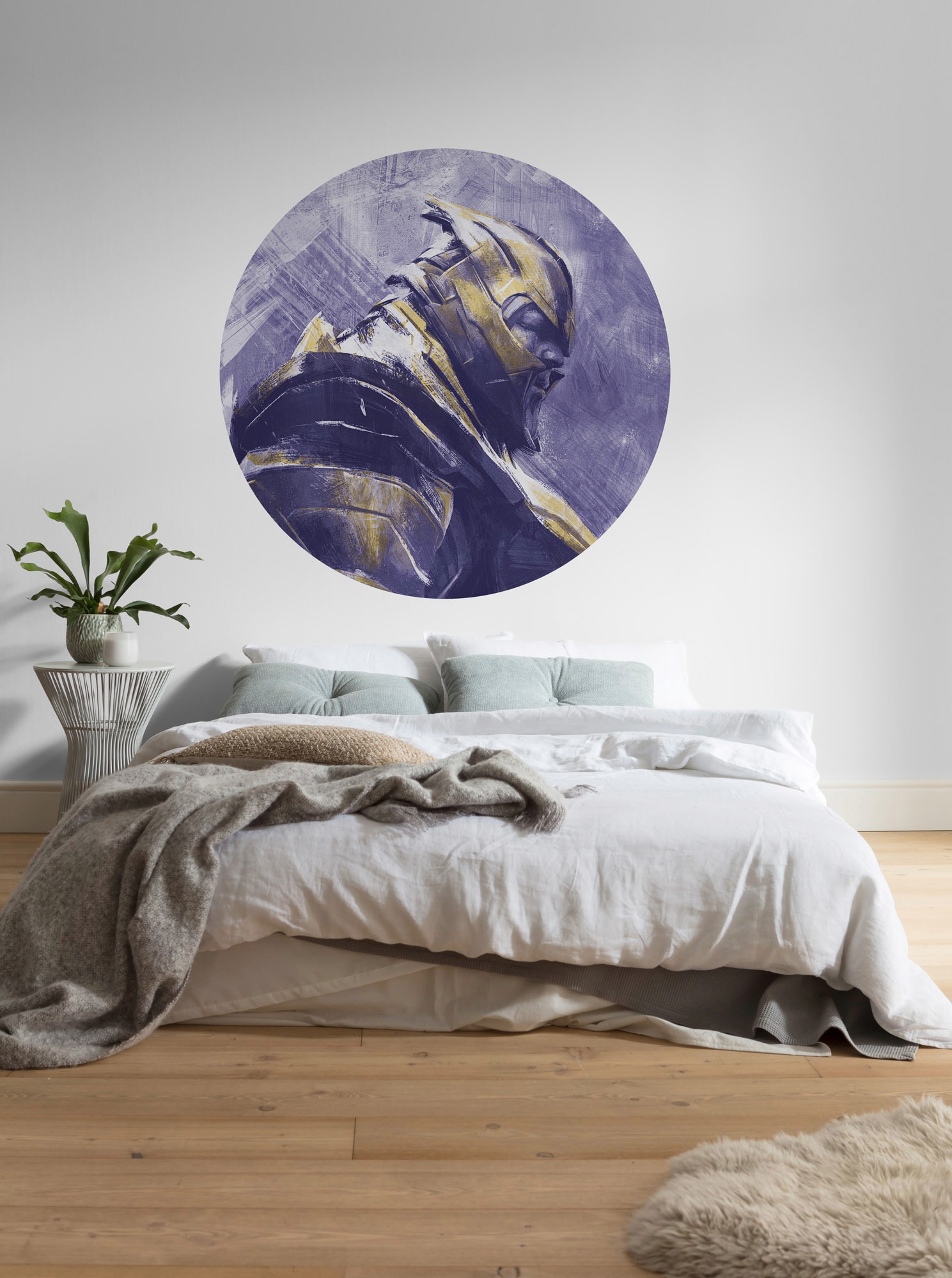 Komar Fototapete »Vlies selbstklebend - Avengers Painting Thanos - Größe 125 x 125 cm«, bedruckt, Kinderzimmer