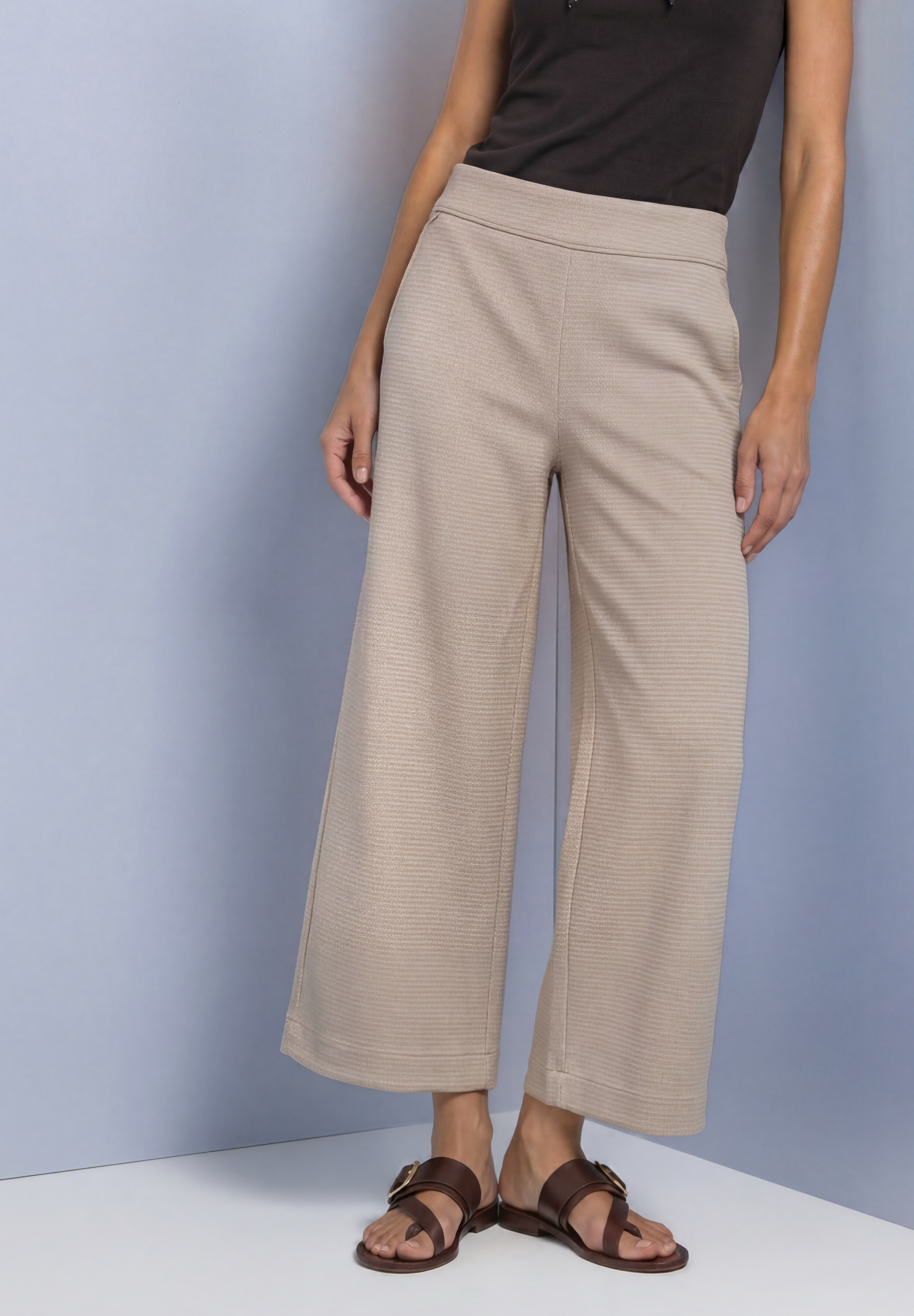 STREET ONE Culotte  Stoffhose aus Jersey mit Jacquard Dessin