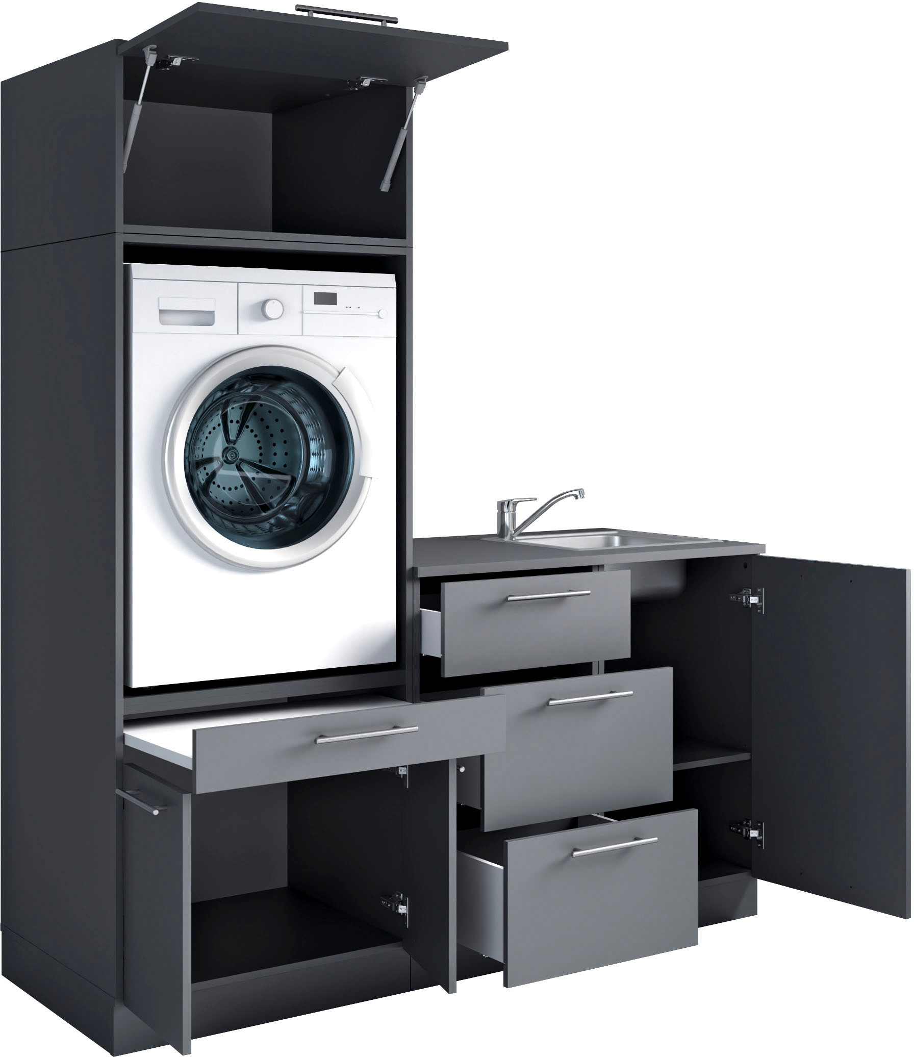Laundreezy Mehrzweckschrank-Set »Laundreezy, 4-tlg. Mehrzweckschrank-Set B/H/T 168/200/68 cm« 4 Stk. tlg.