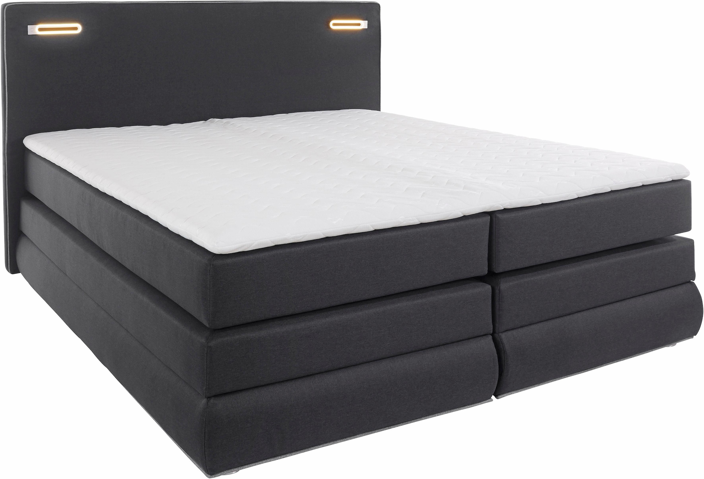 COLLECTION AB Boxspringbett »Ninoni«, inkl. Bettkasten, Topper und wahlweise mit LED-Beleuchtung, Liegefläche 180 x 200 cm