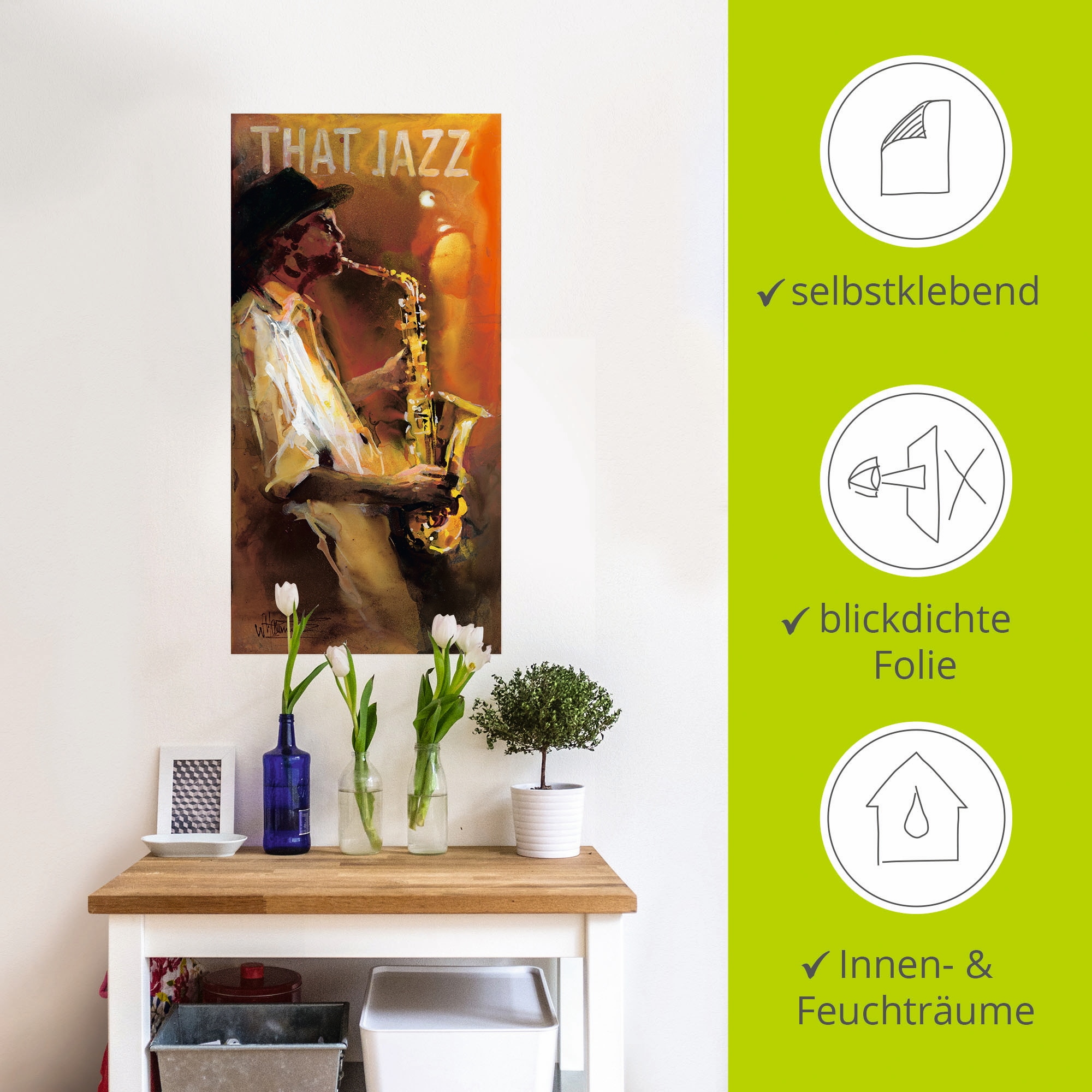 Artland Wandbild »Jazz«, Musiker, (1 St.), als Poster, Wandaufkleber in verschied. Größen