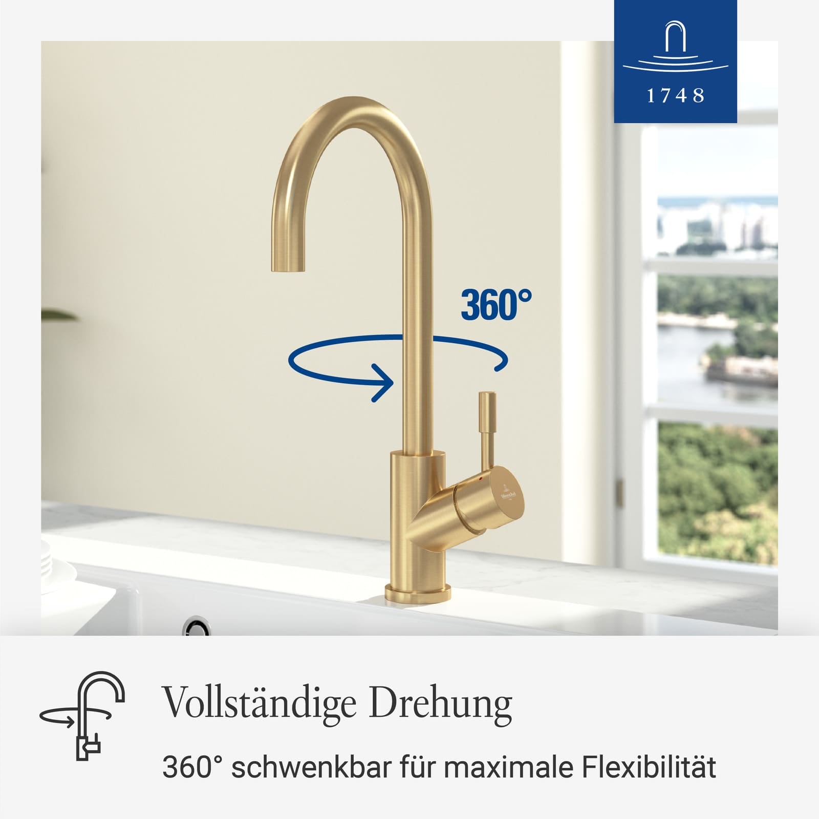 Villeroy & Boch Küchenarmatur »Küchenarmatur Umbrella 27,5 cm gold« 1 Stk. tlg.