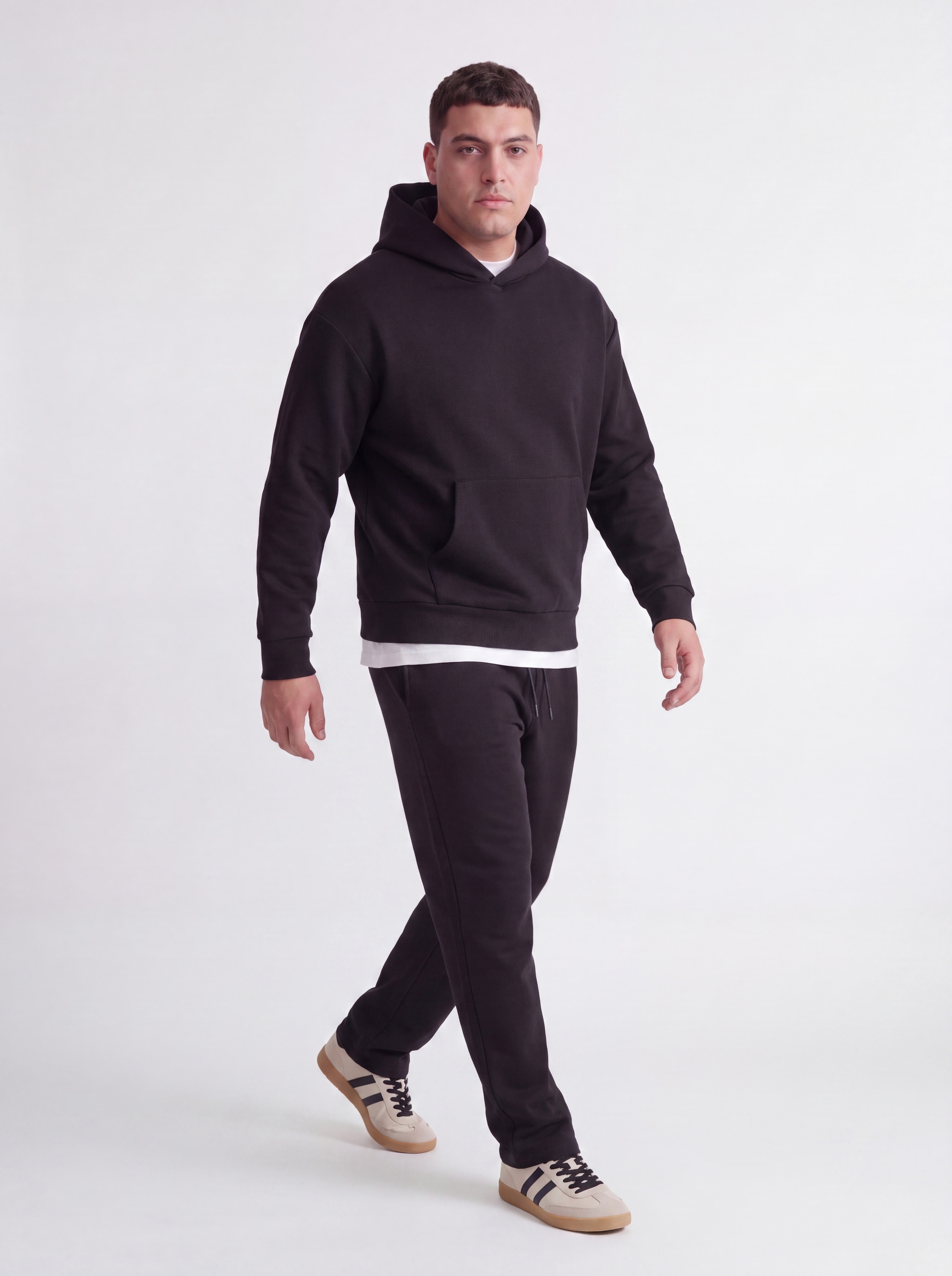 Jack & Jones PlusSize Kapuzensweatshirt »JJEBARRON SWEAT HOOD LN PLS«, Materialmix, regular fit

