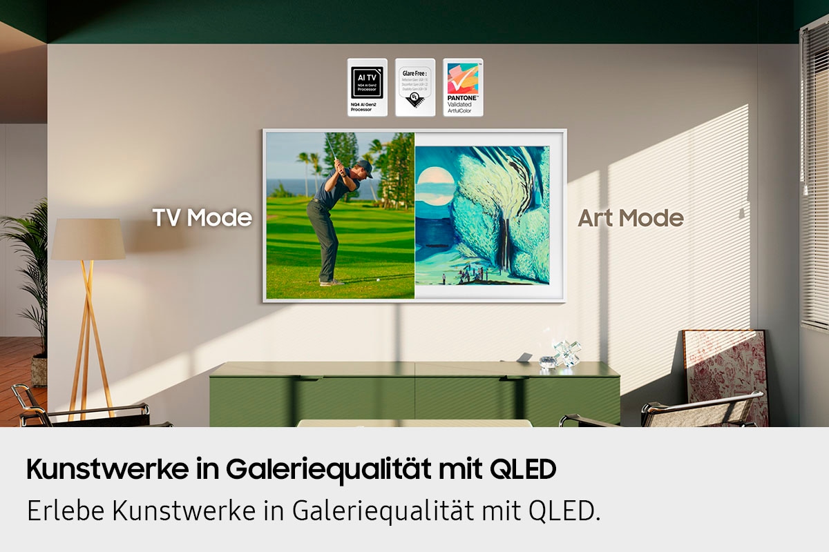 Samsung QLED-Fernseher »GQ65LS03FAU« 163 cm/65 ″ Smart-TV The Frame, Mattes Display, Art Mode, Austauschbare Rahmen, Dolby Atmos
