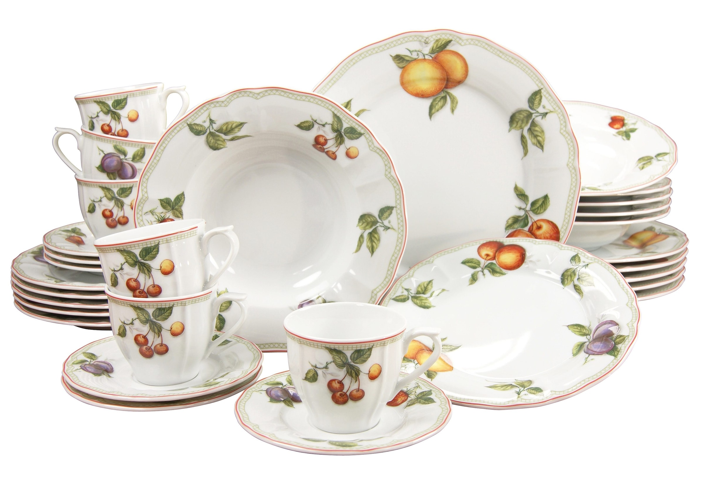 CreaTable Kombiservice »Geschirr-Set Flora tlg., Tafelservice Orchard«, 30 6 Set, Teile, Service, (Set, 30 Personen im für und Online 6 OTTO Shop Kaffeeservice Personen), für im