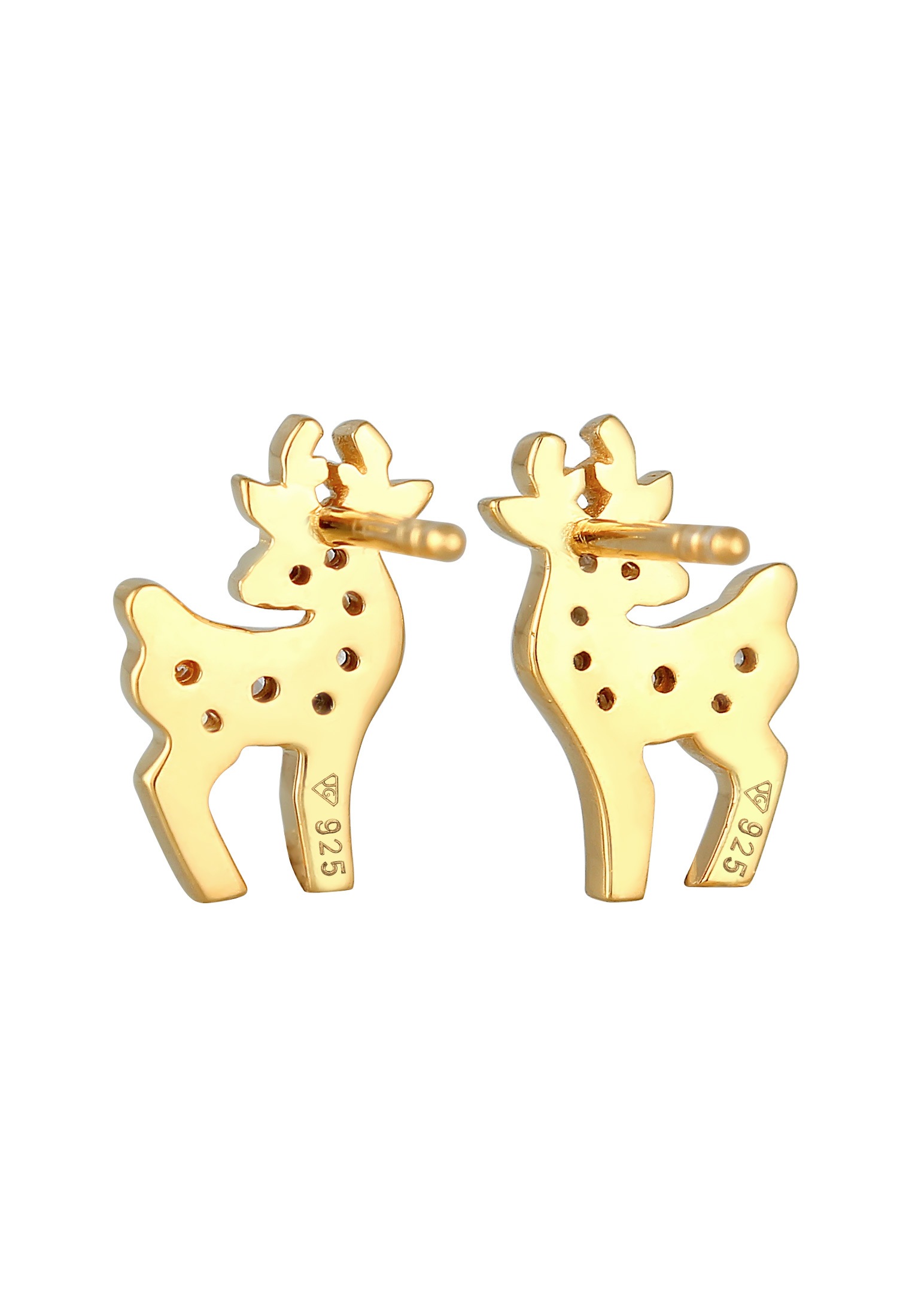 Elli Paar Ohrstecker »Ohrringe Rentier Zirkonia Christmas Weihnachten 925 Silber«