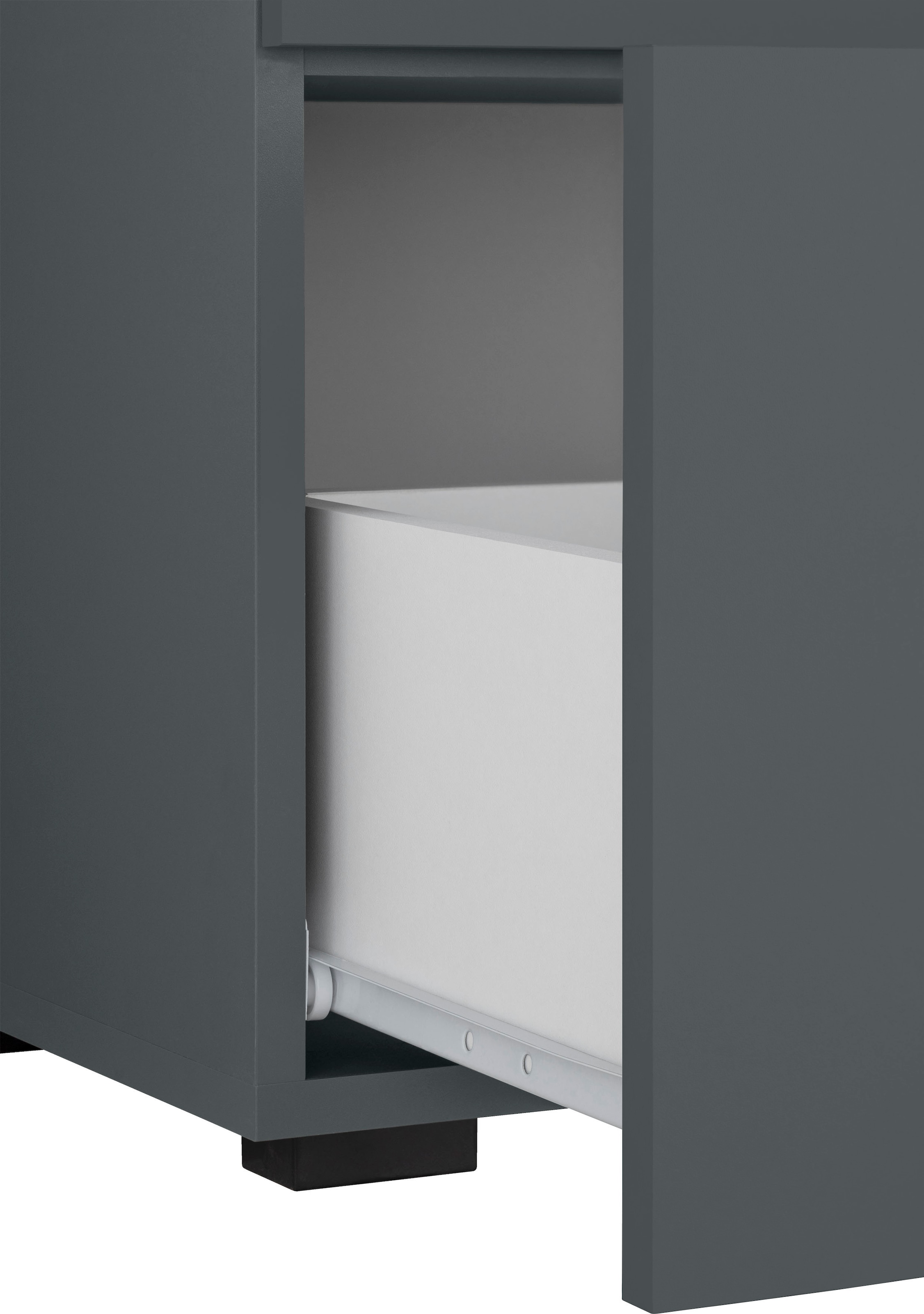 INOSIGN Waschbeckenunterschrank »Skara«, mit Klappe und Schubkasten,  schwarze Griffe, Breite 80 cm, Höhe 55 cm im OTTO Online Shop