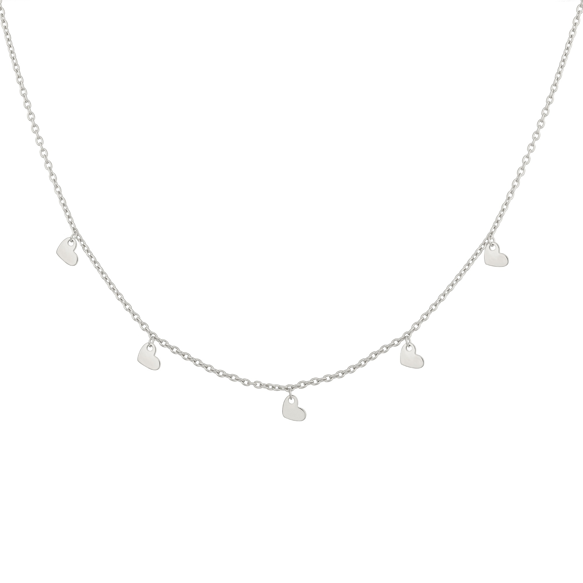 CAÏ Collier »925 Silber rhodiniert Anhänger Herzen«, Glänzend