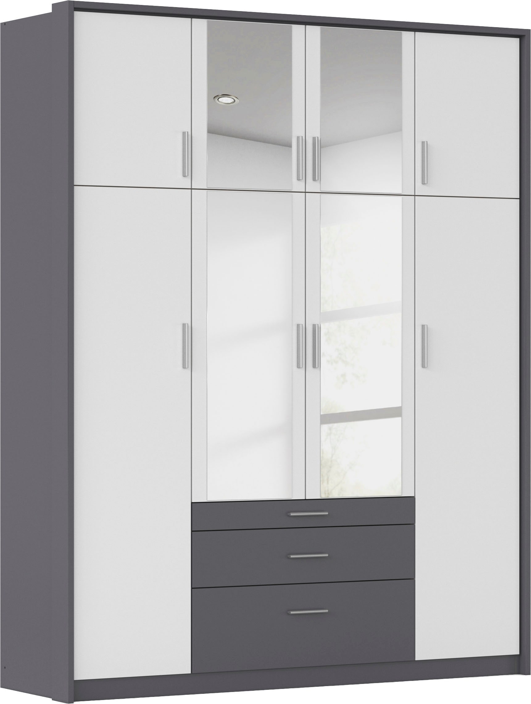 rauch Kleiderschrank »Schrank Drehtürenschrank Garderobe Ankleide Schlafzimmer HILDESHEIM« Breiten: 185/275 cm, Höhe 231 cm,  oberste Schublade mit praktischer Facheinteilung MADE IN GERMANY