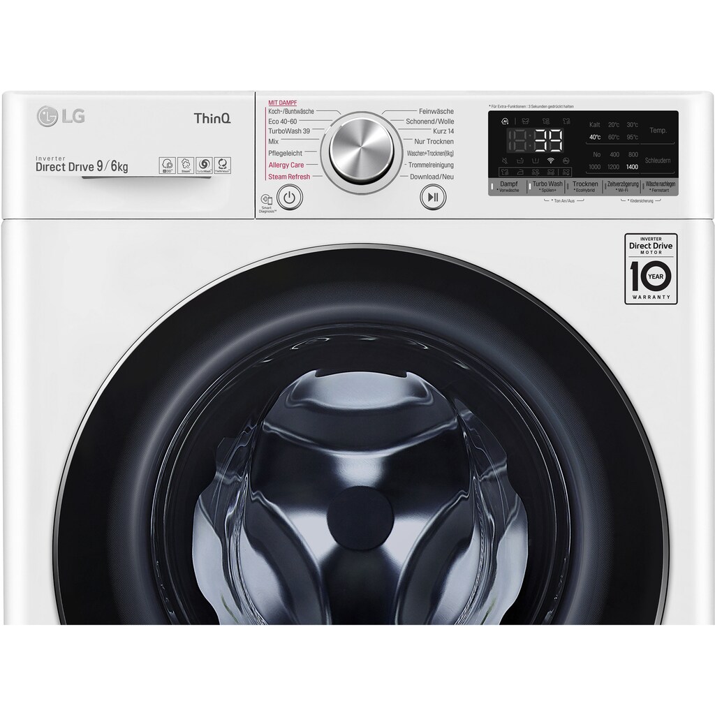 LG Waschtrockner »V7WD96H1A«, TurboWash® - Waschen in nur 39 Minuten